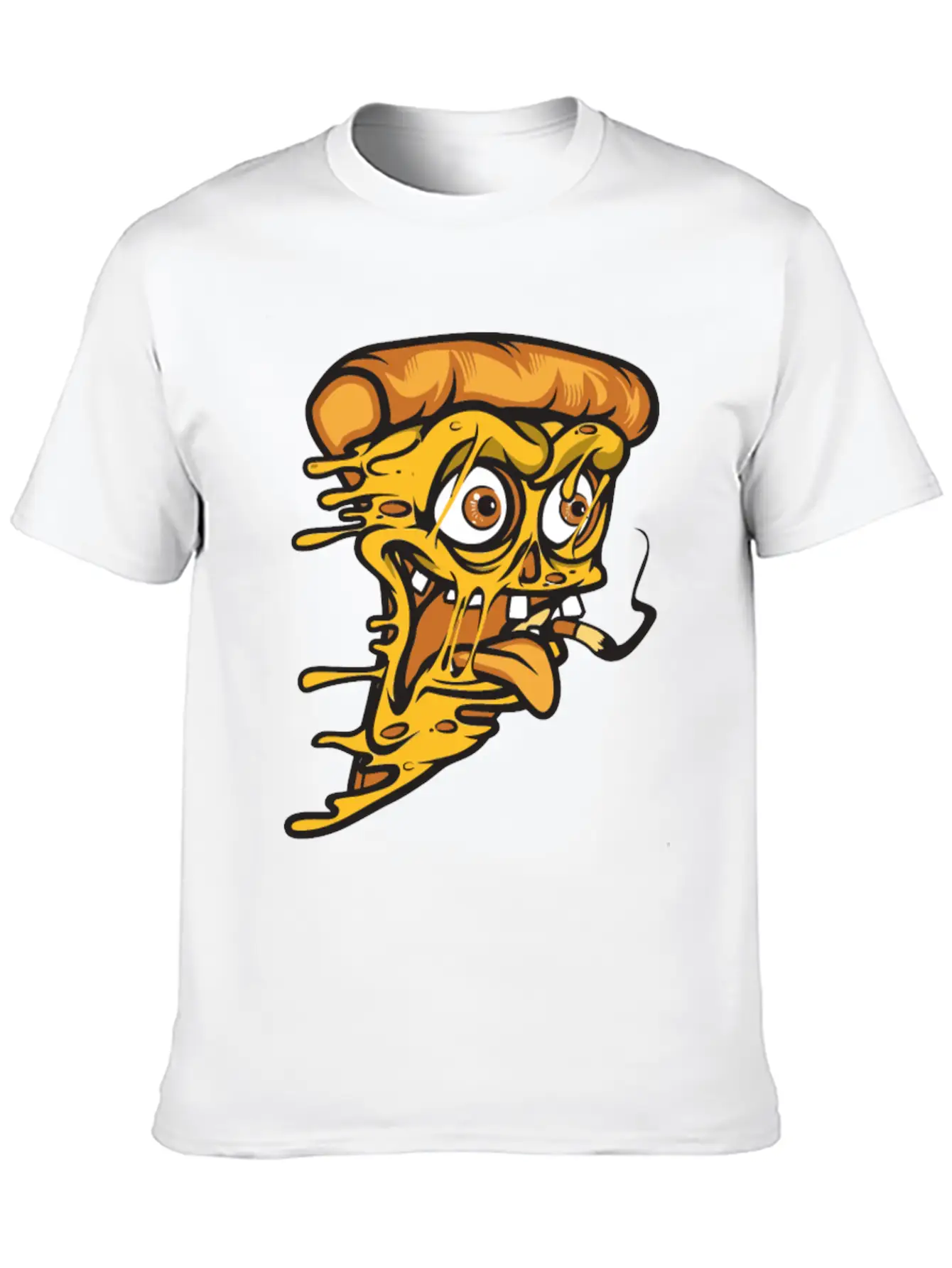 Pizza Smoking Unisex Short Sleeve Soft Cotton T-Shirt – Casual Everyday Wear