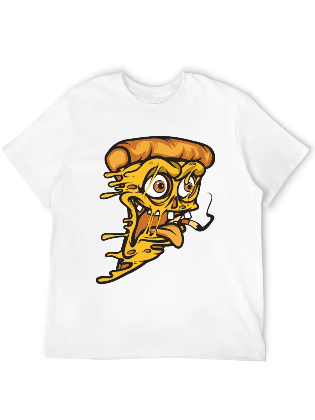 Pizza Smoking Unisex Short Sleeve Soft Cotton T-Shirt – Casual Everyday Wear