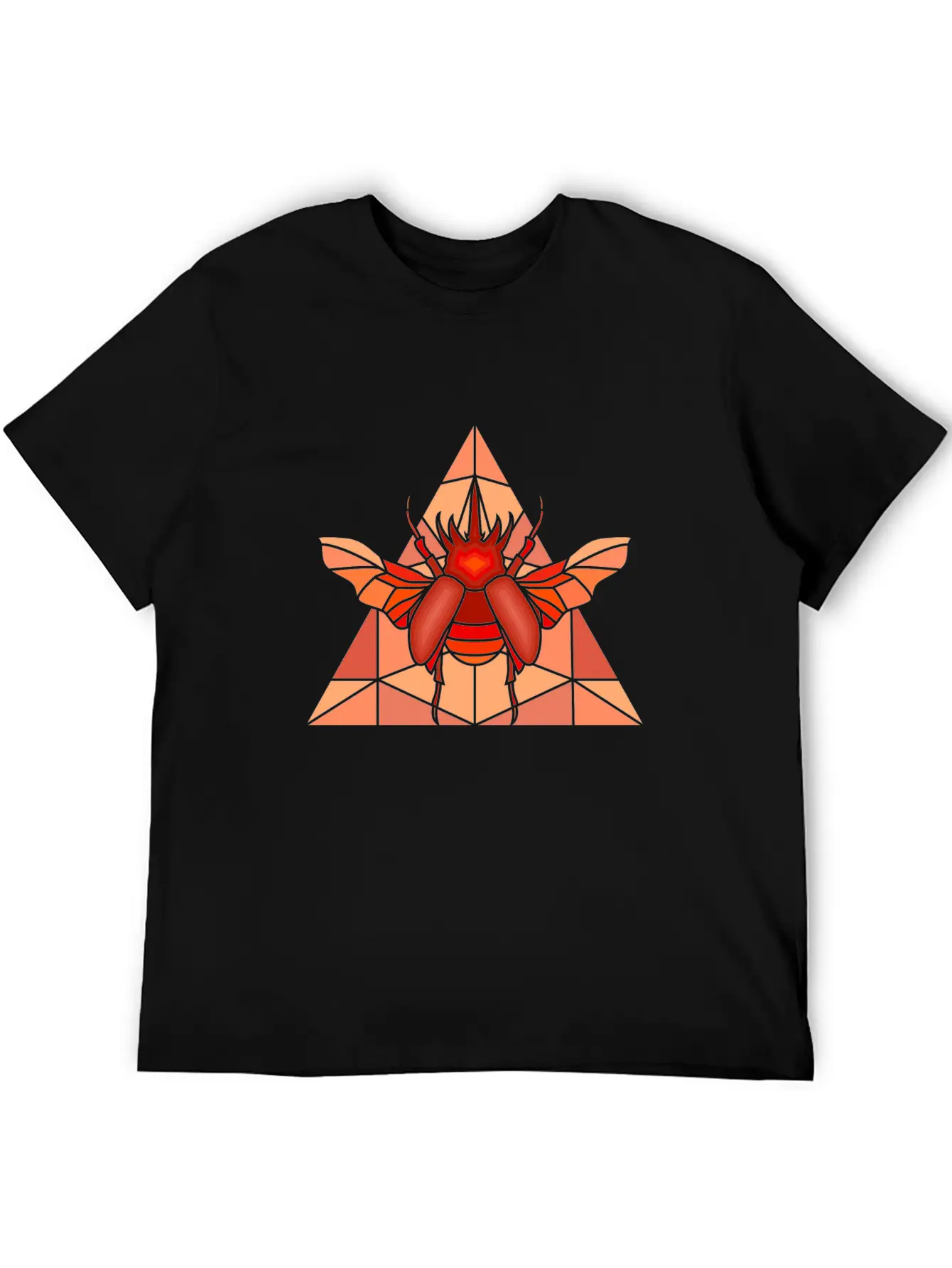Polygon Art Beetle Rhino Beetle Triangle Geometry Classic Cotton Tee – Unisex Comfort For Any Season