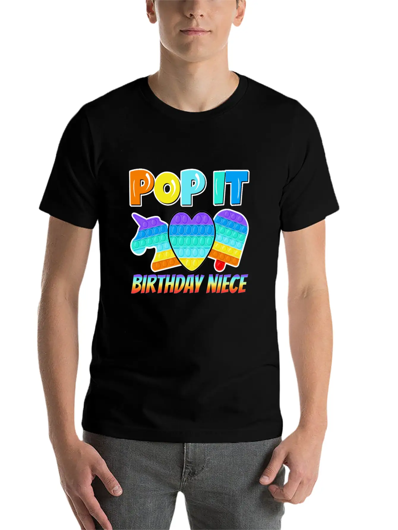 Pop It Birthday Niece Poppin Birthday Essential Unisex Summer Tee – Soft Cotton Casual Fit