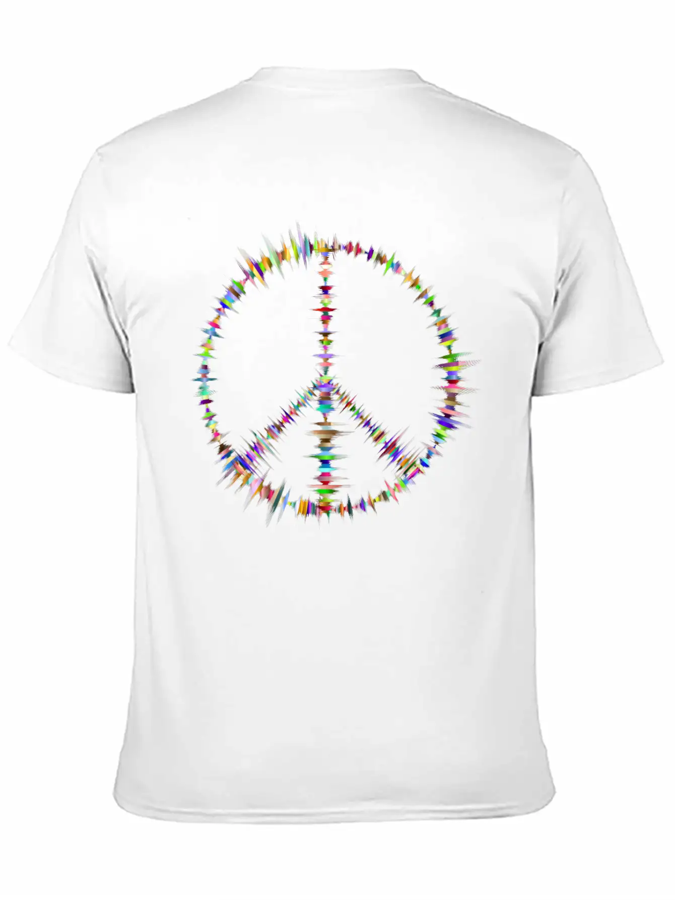 Prismatic Sound Waves Peace Sign Classic Cotton Tee – Unisex Comfort For Any Season