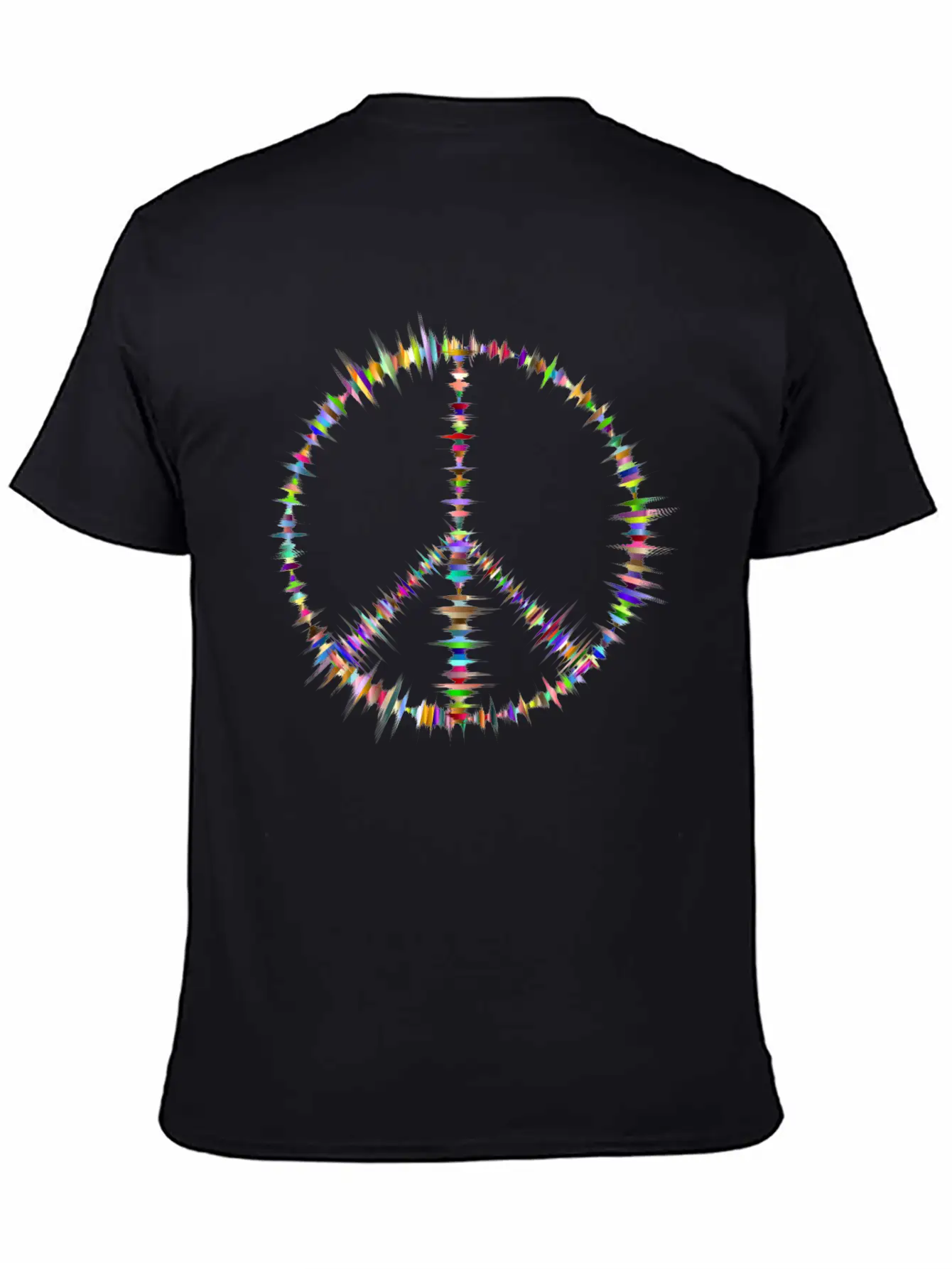 Prismatic Sound Waves Peace Sign Classic Cotton Tee – Unisex Comfort For Any Season