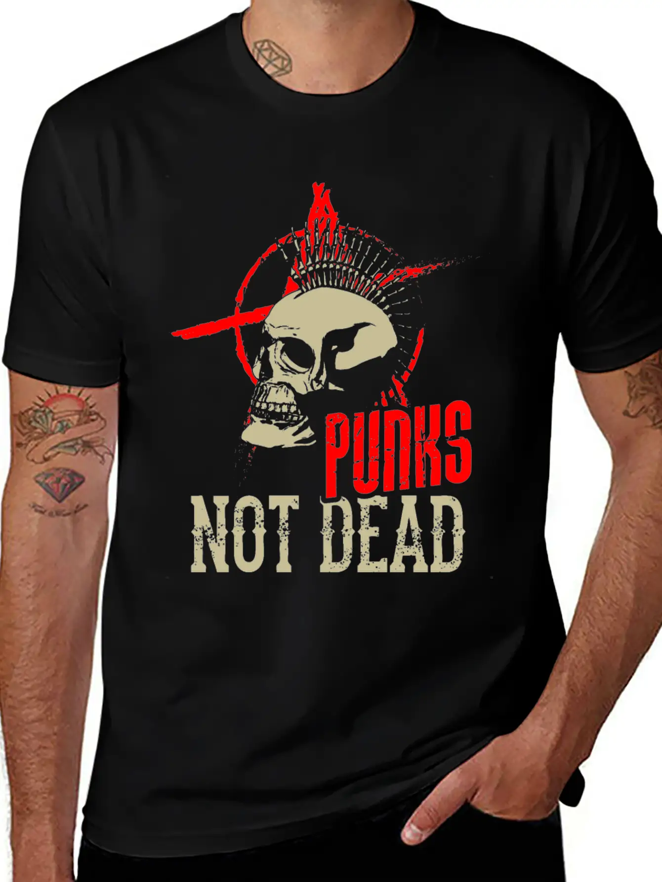 Punks Not Dead Punk Skull Heavymetal Classic Cotton Tee – Unisex Comfort For Any Season