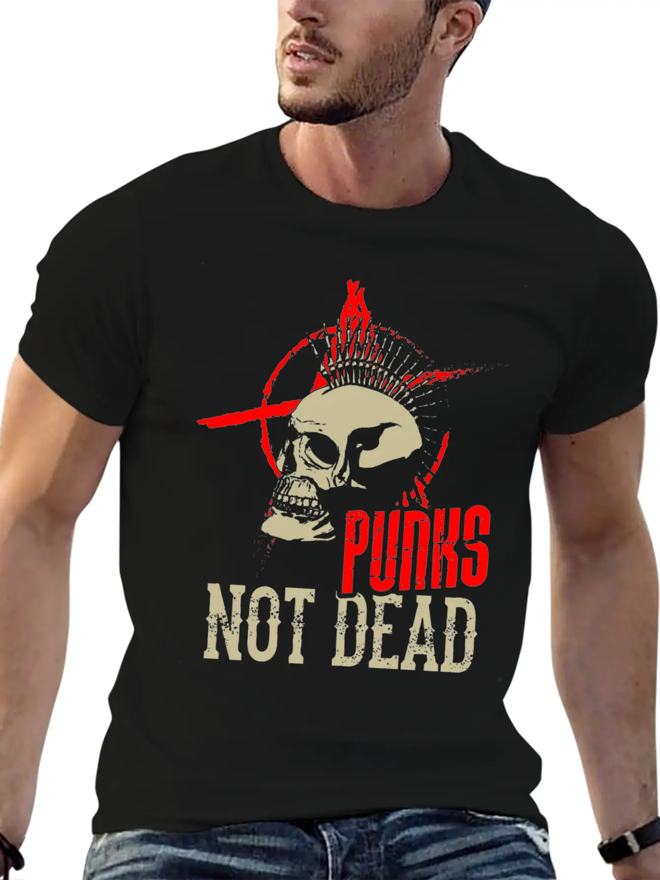 Punks Not Dead Punk Skull Heavymetal Classic Cotton Tee – Unisex Comfort For Any Season