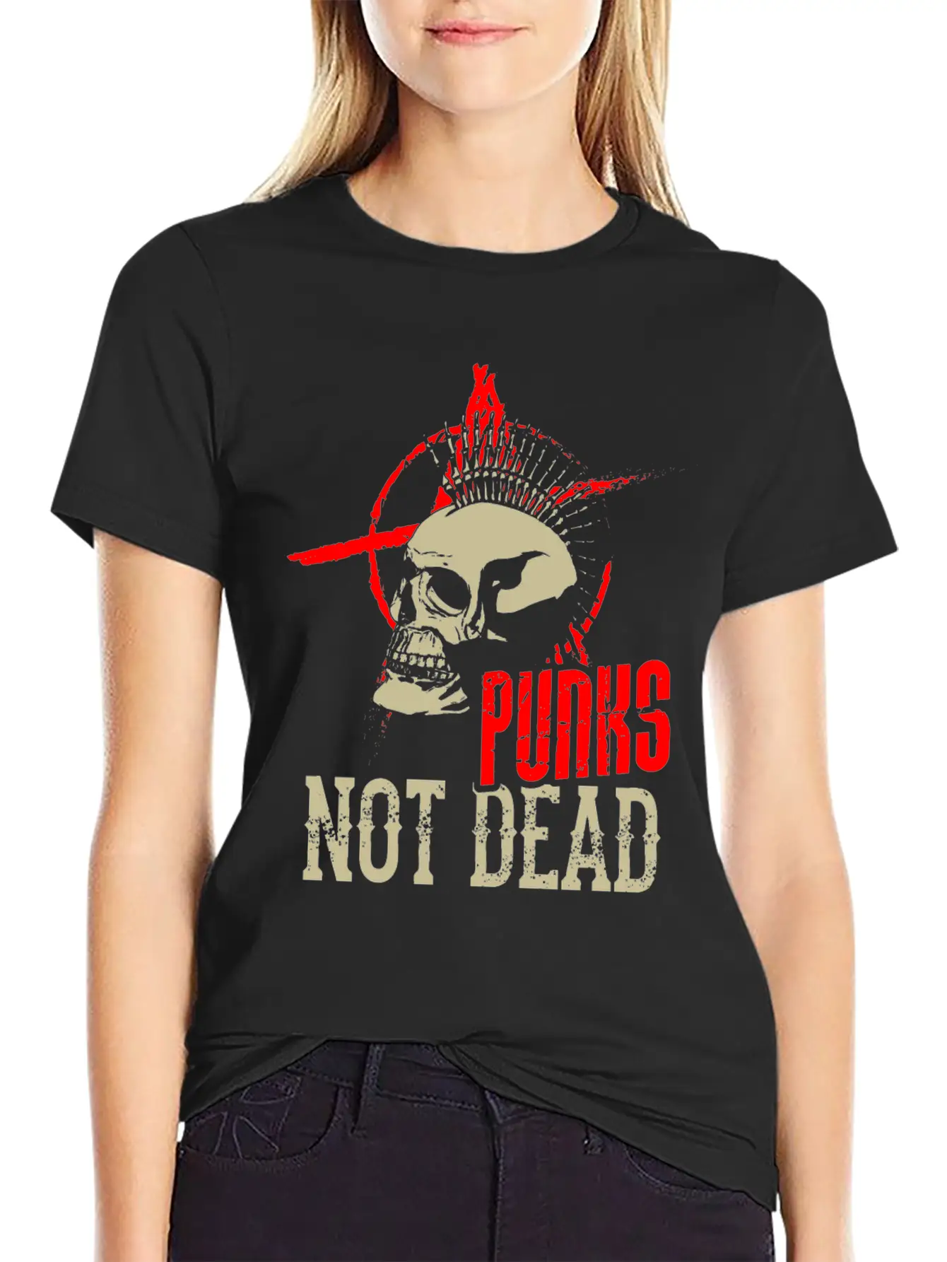 Punks Not Dead Punk Skull Heavymetal Classic Cotton Tee – Unisex Comfort For Any Season