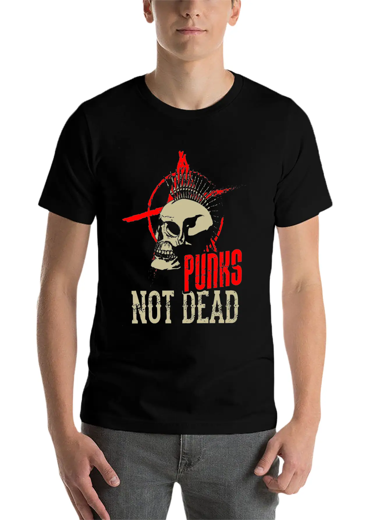 Punks Not Dead Punk Skull Heavymetal Classic Cotton Tee – Unisex Comfort For Any Season