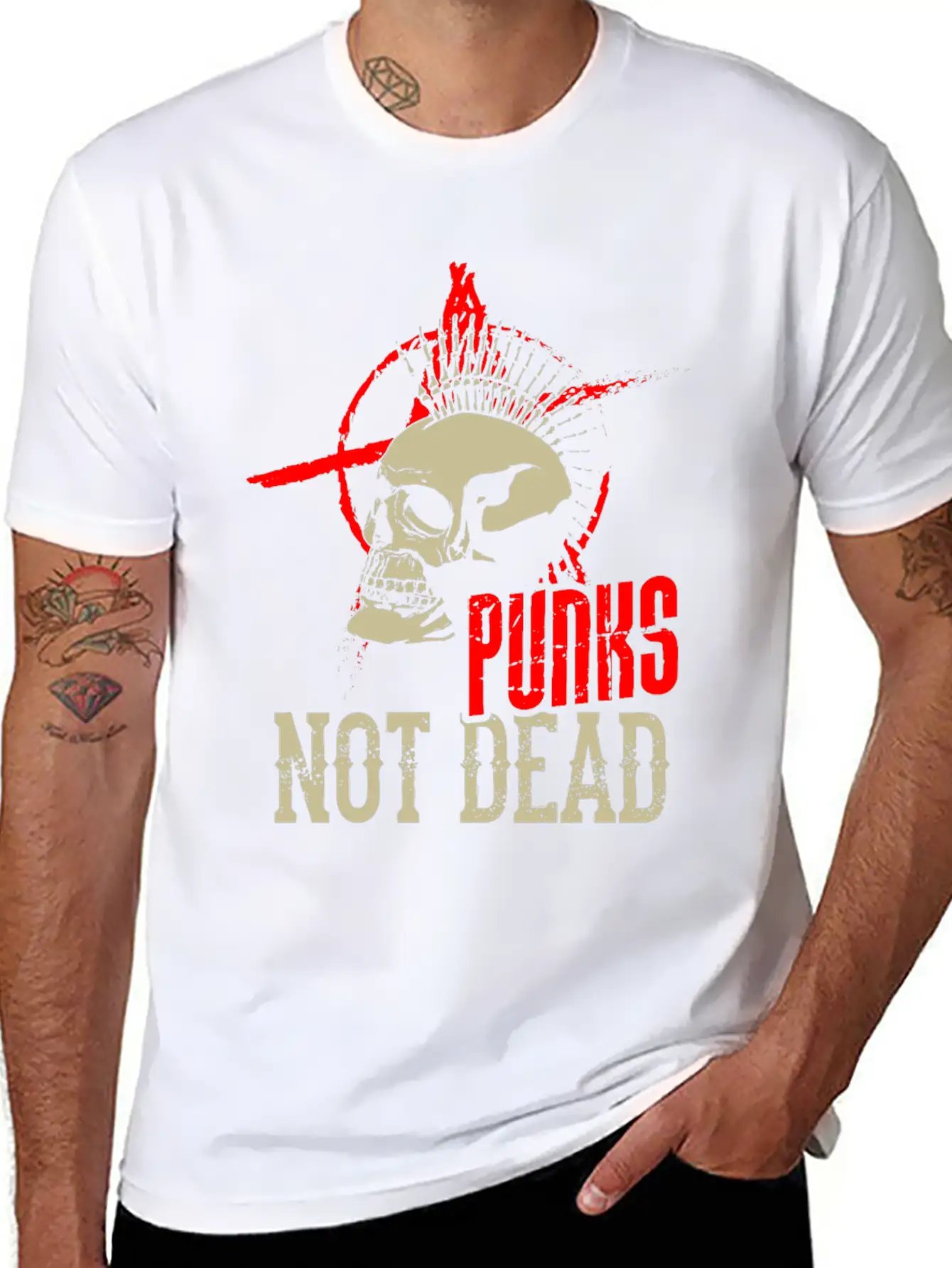 Punks Not Dead Punk Skull Heavymetal Classic Cotton Tee – Unisex Comfort For Any Season