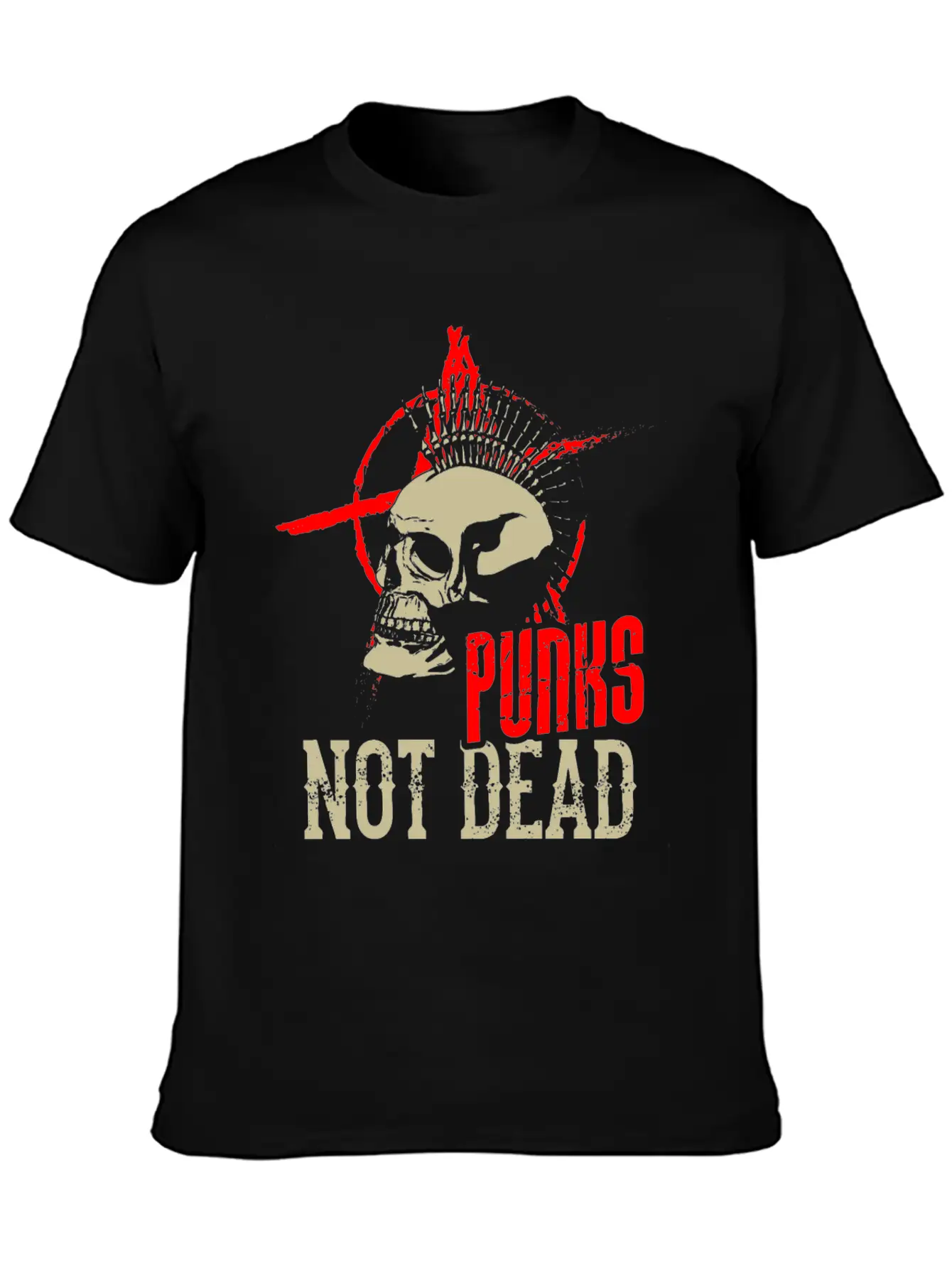Punks Not Dead Punk Skull Heavymetal Classic Cotton Tee – Unisex Comfort For Any Season