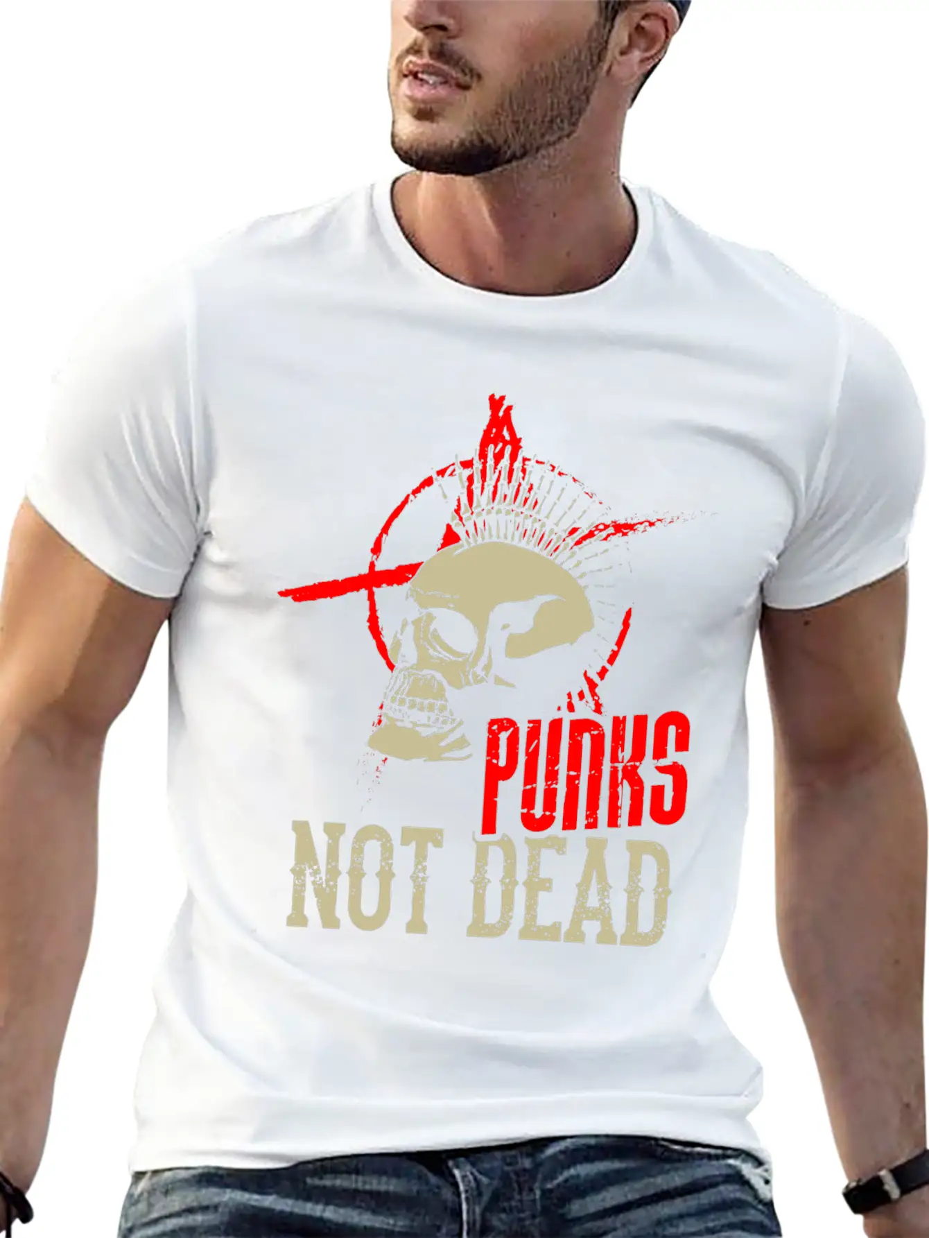 Punks Not Dead Punk Skull Heavymetal Classic Cotton Tee – Unisex Comfort For Any Season