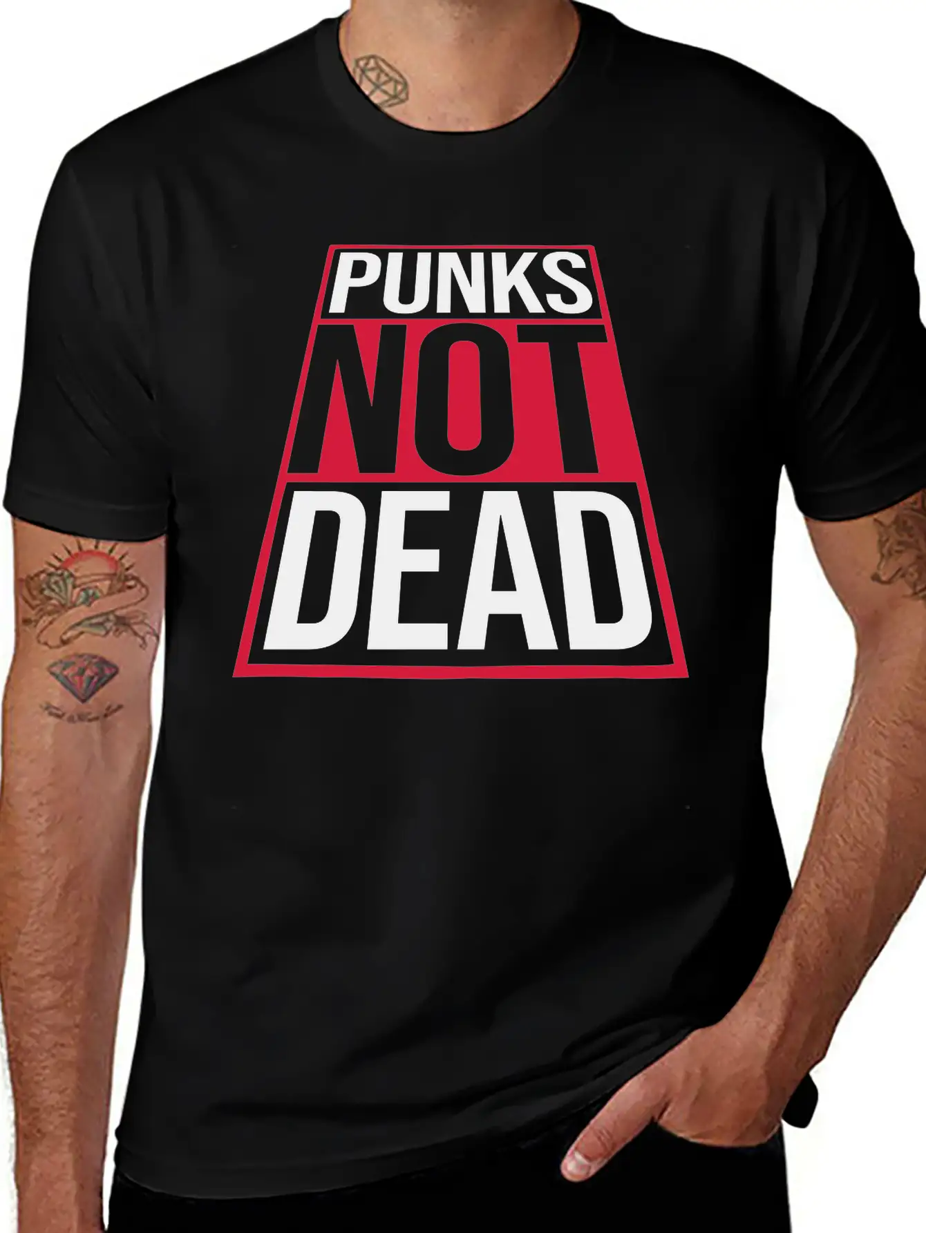 Punks Not Dead Quote Casual Graphic T-Shirt – Simple And Comfortable Daily Wear