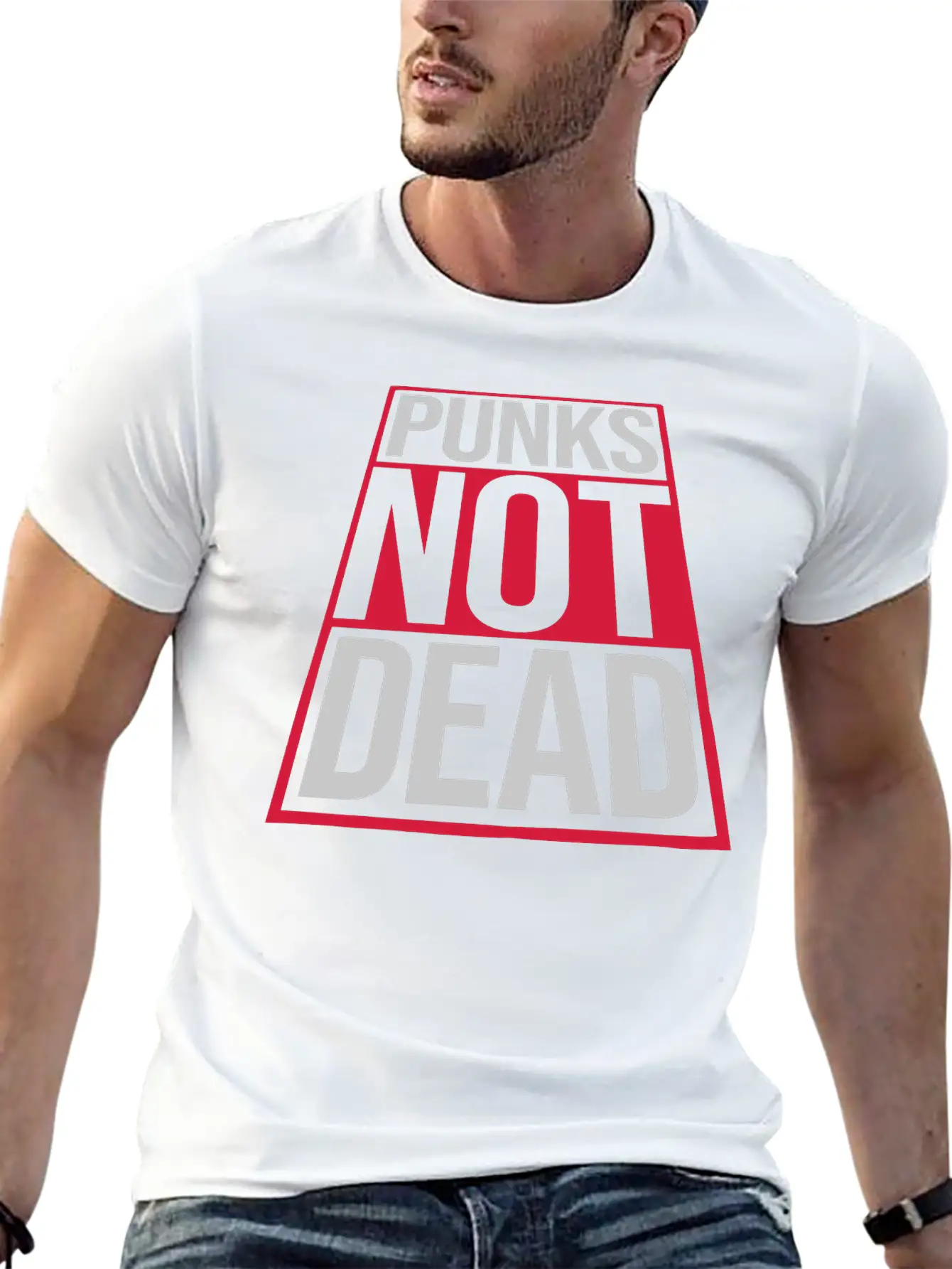 Punks Not Dead Quote Casual Graphic T-Shirt – Simple And Comfortable Daily Wear