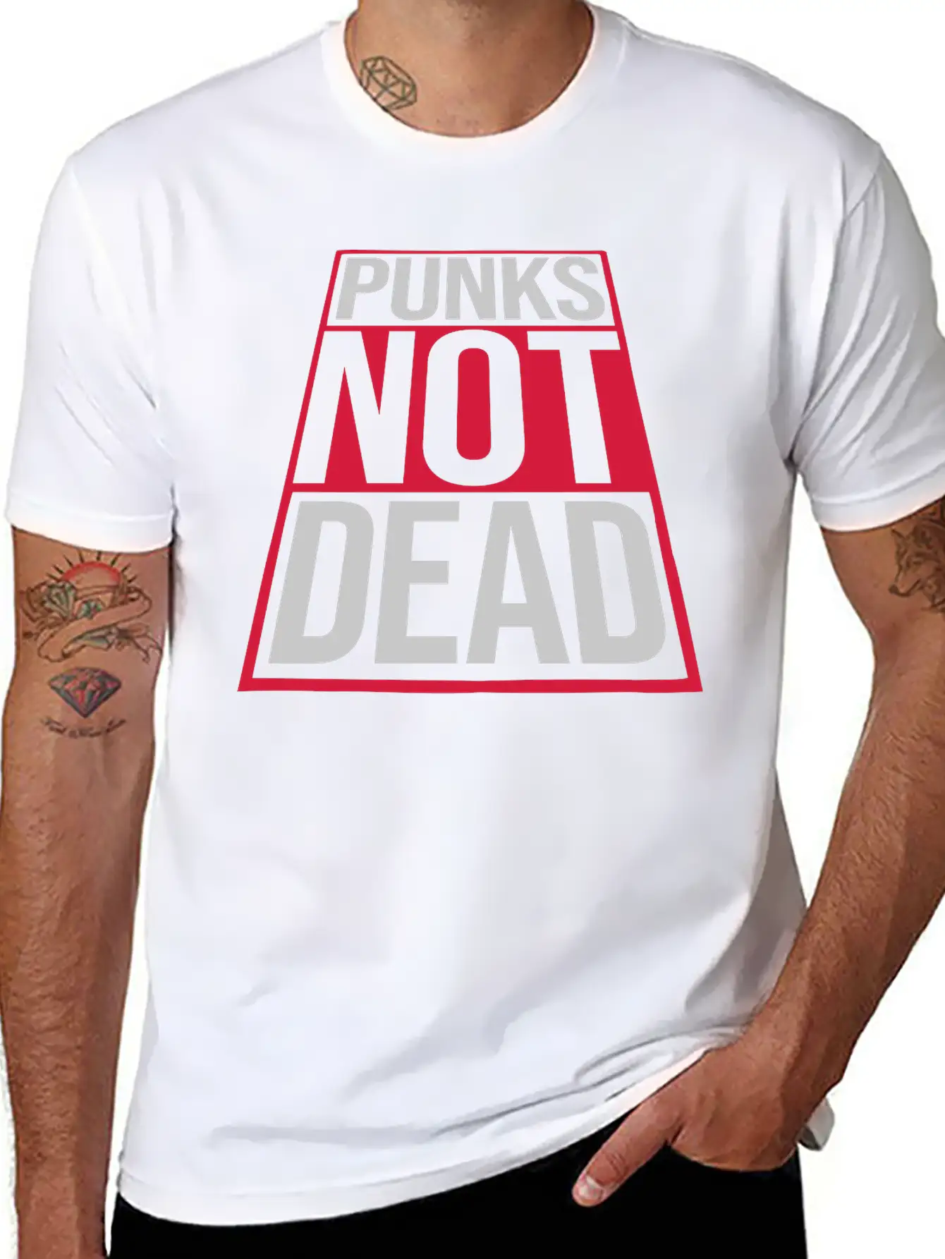 Punks Not Dead Quote Casual Graphic T-Shirt – Simple And Comfortable Daily Wear