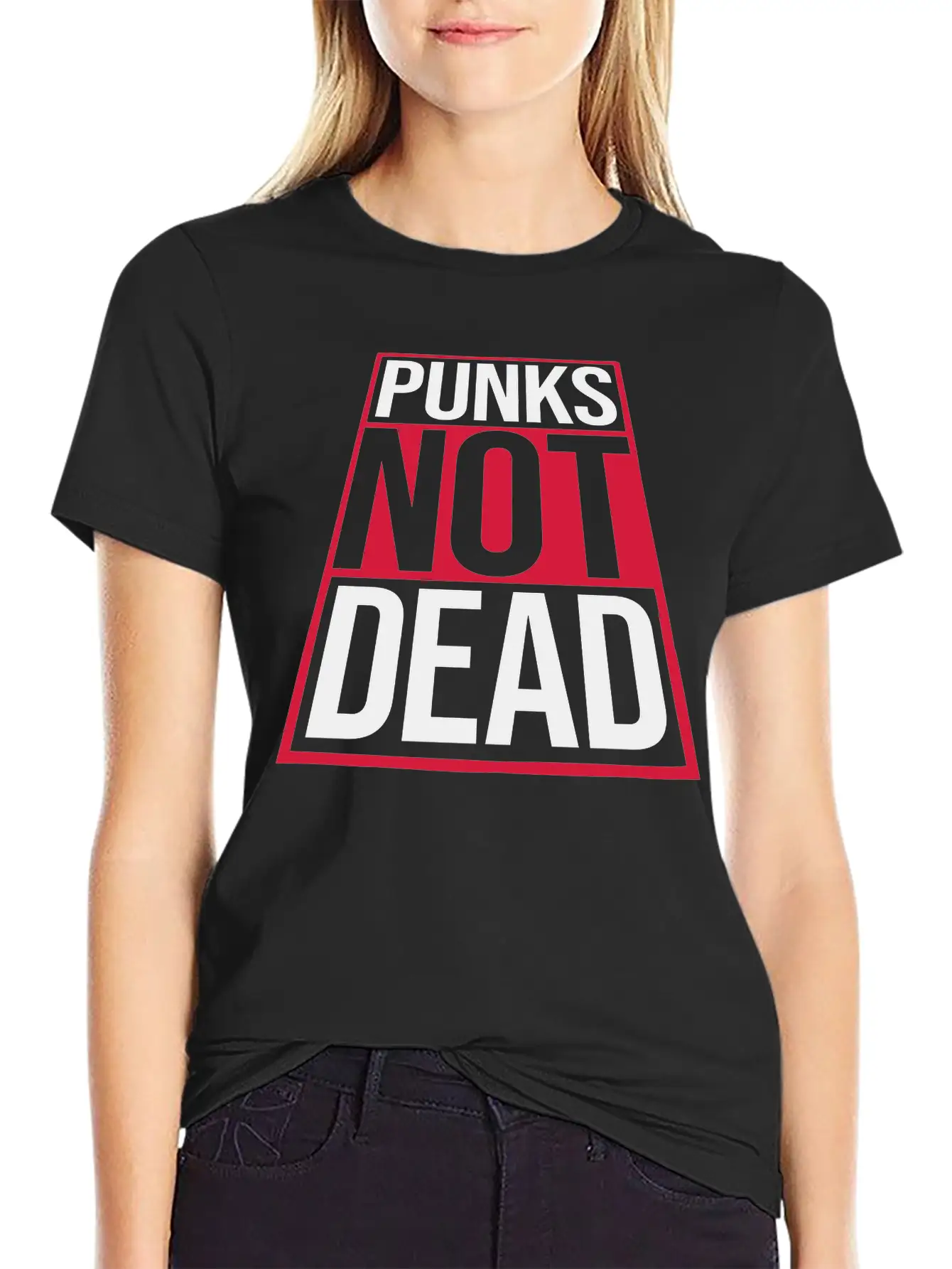 Punks Not Dead Quote Casual Graphic T-Shirt – Simple And Comfortable Daily Wear