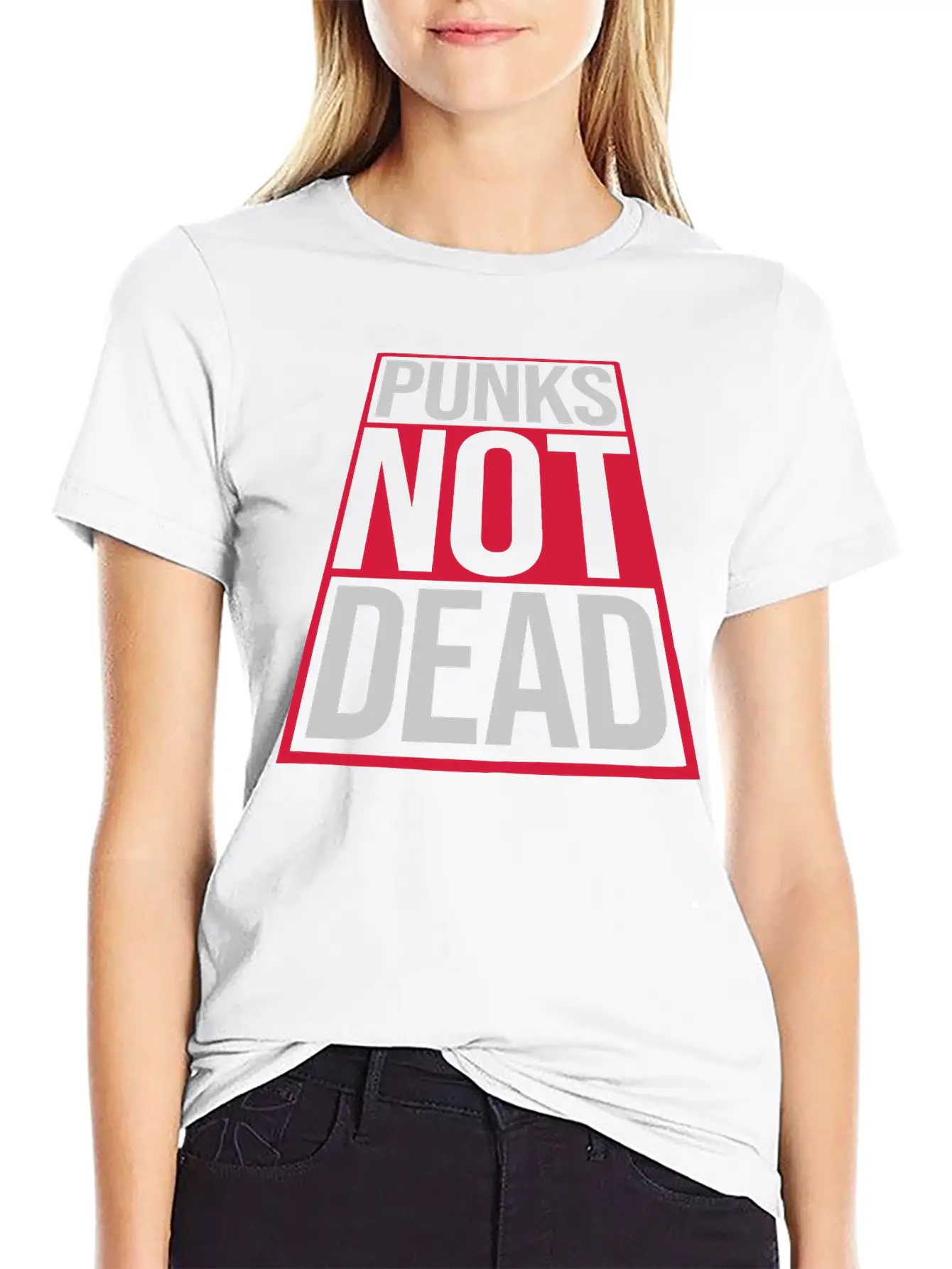 Punks Not Dead Quote Casual Graphic T-Shirt – Simple And Comfortable Daily Wear