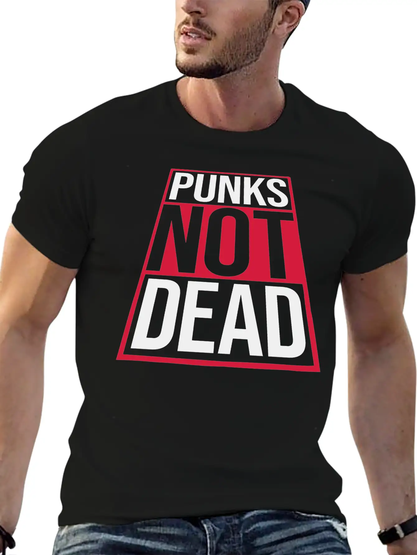 Punks Not Dead Quote Casual Graphic T-Shirt – Simple And Comfortable Daily Wear