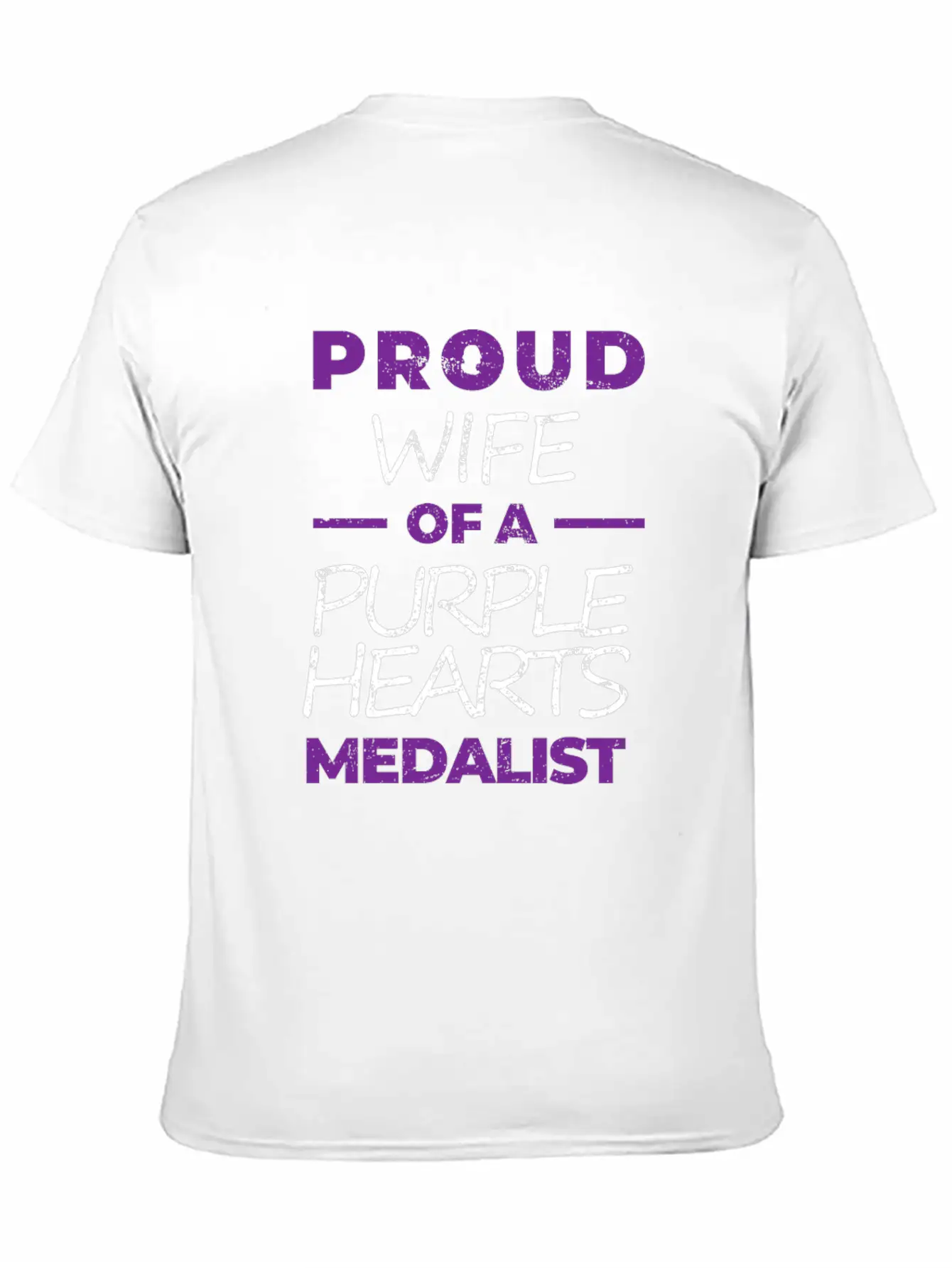 Purple Hearts War Hero Proud Wife Proud Veteran Essential Unisex Summer Tee – Soft Cotton Casual Fit