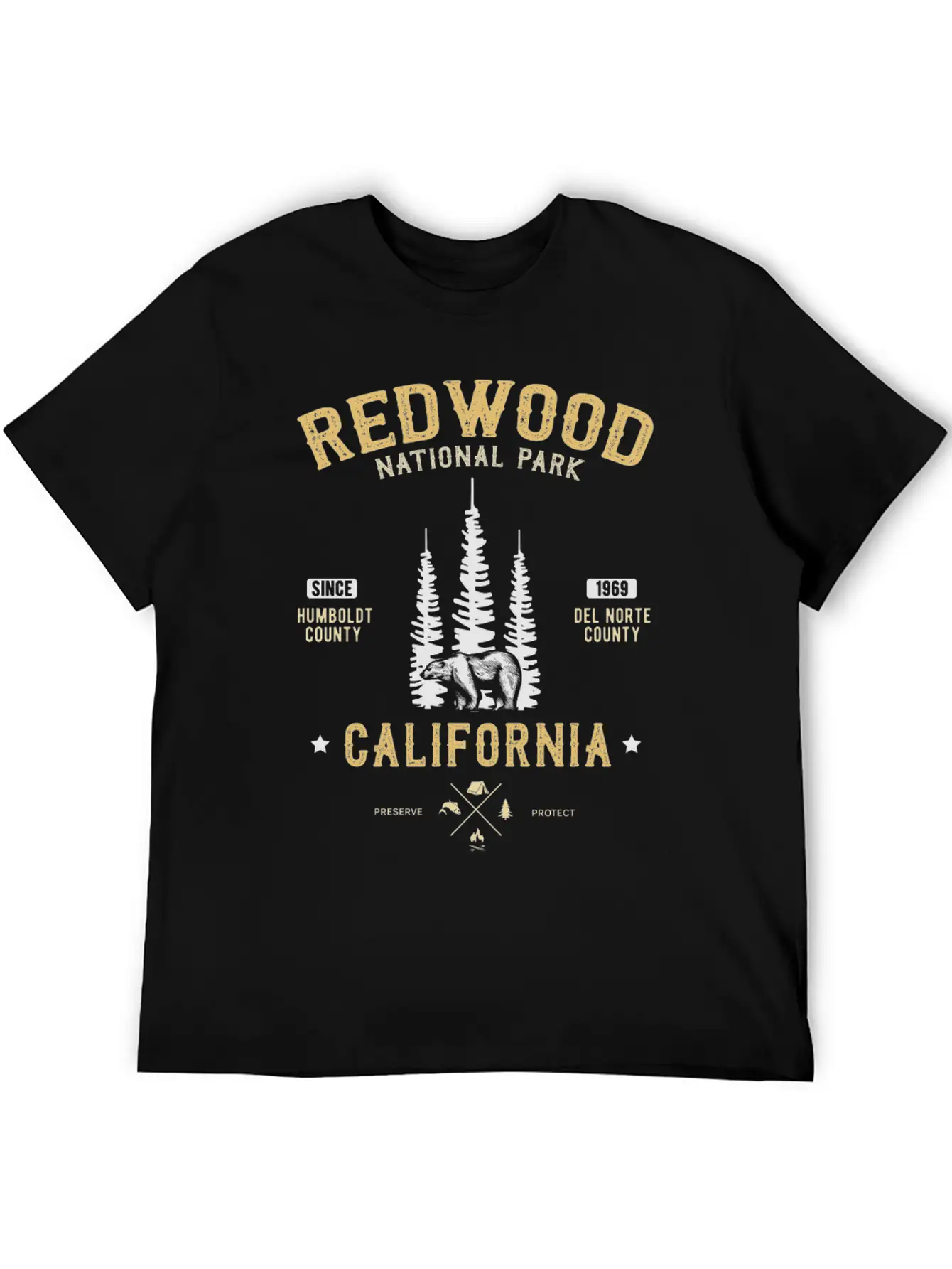 Red Wood National Park Redwood Forest California Casual Graphic T-Shirt – Simple And Comfortable Daily Wear