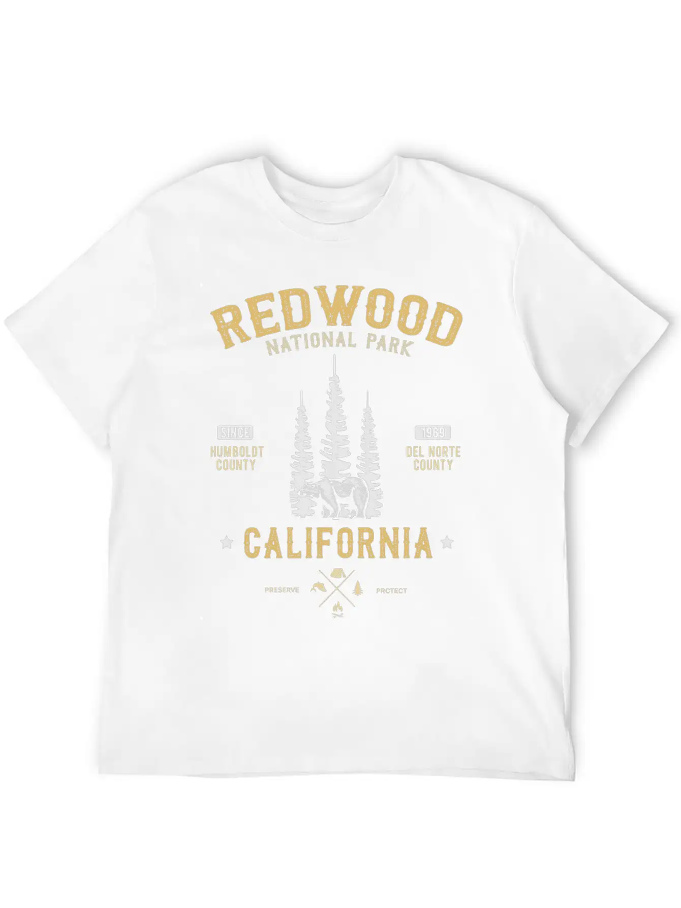 Red Wood National Park Redwood Forest California Casual Graphic T-Shirt – Simple And Comfortable Daily Wear