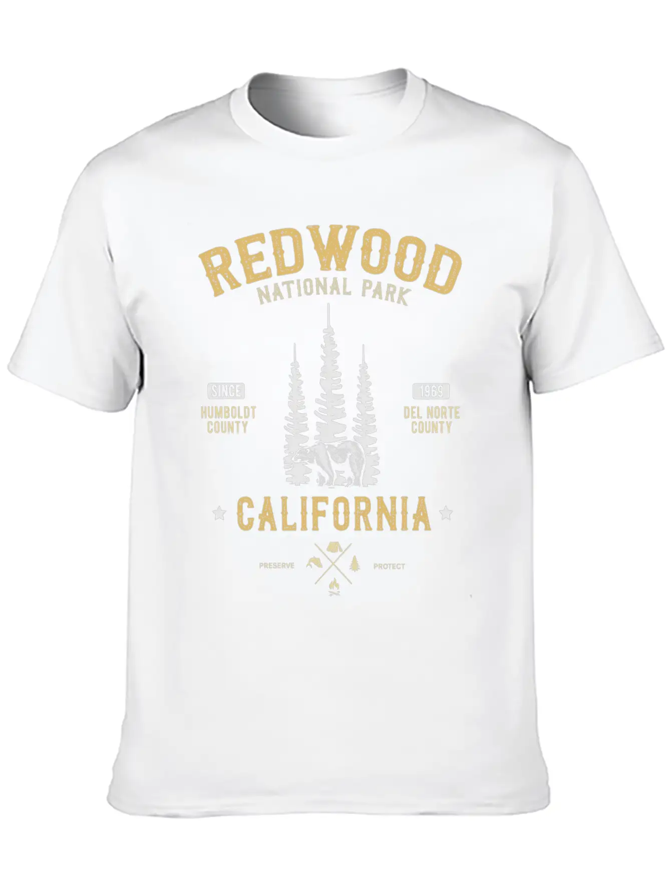 Red Wood National Park Redwood Forest California Casual Graphic T-Shirt – Simple And Comfortable Daily Wear