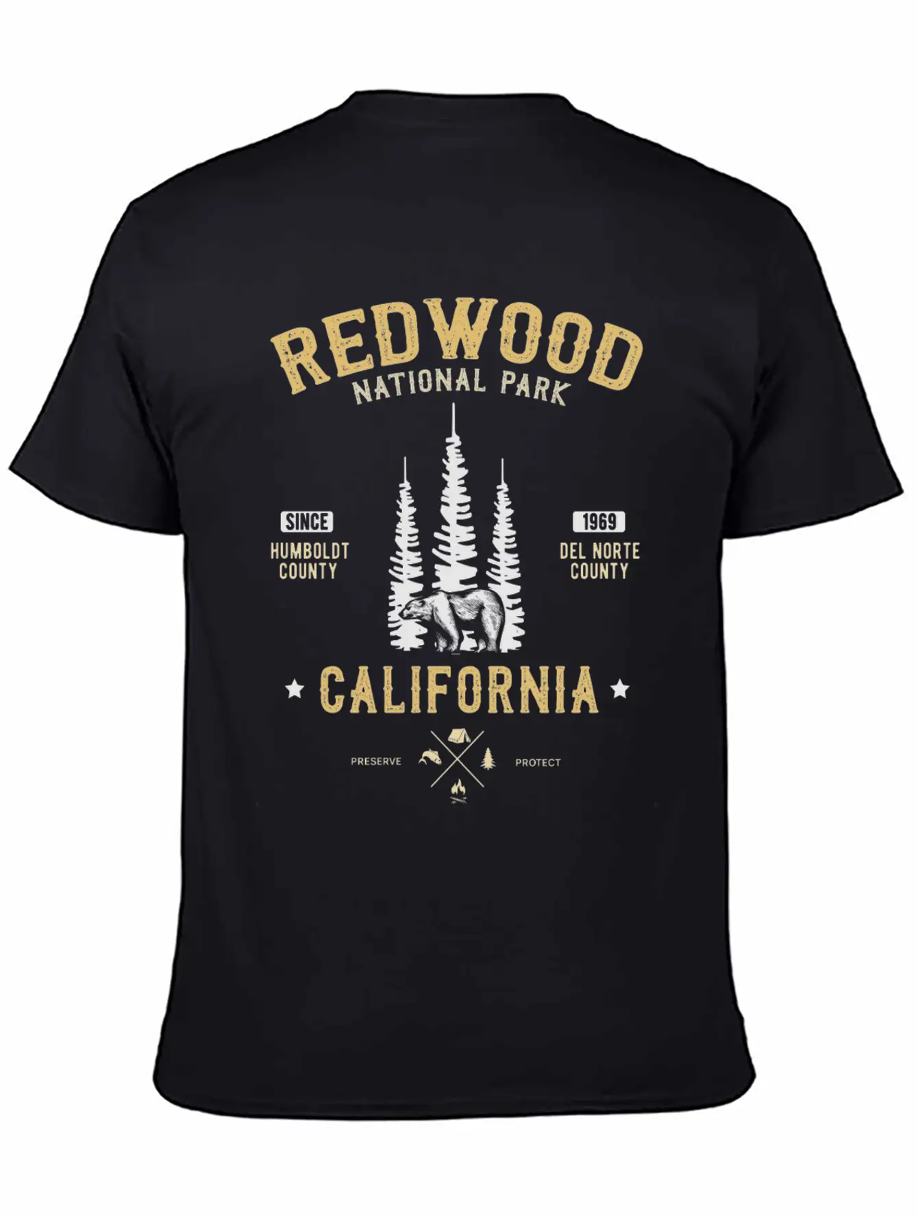 Red Wood National Park Redwood Forest California Casual Graphic T-Shirt – Simple And Comfortable Daily Wear