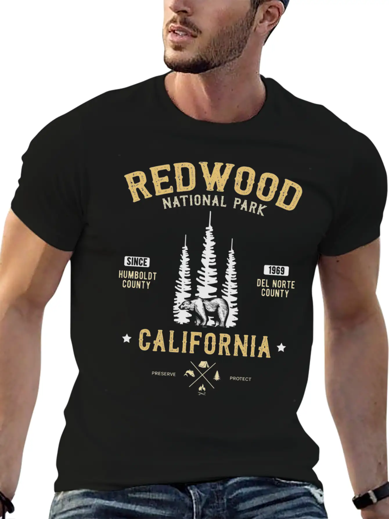 Red Wood National Park Redwood Forest California Casual Graphic T-Shirt – Simple And Comfortable Daily Wear