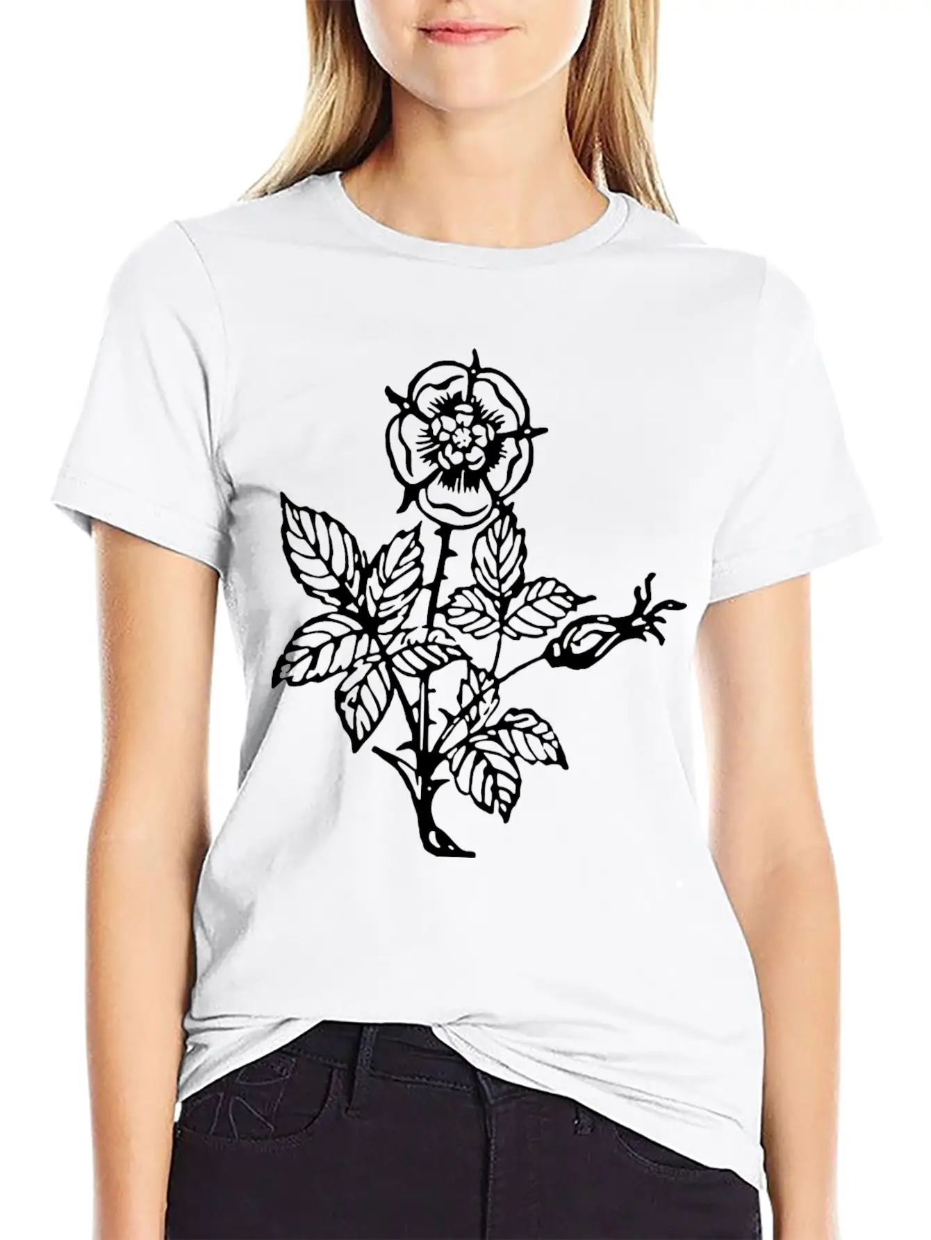 Rose 9 Casual Graphic T-Shirt – Simple And Comfortable Daily Wear
