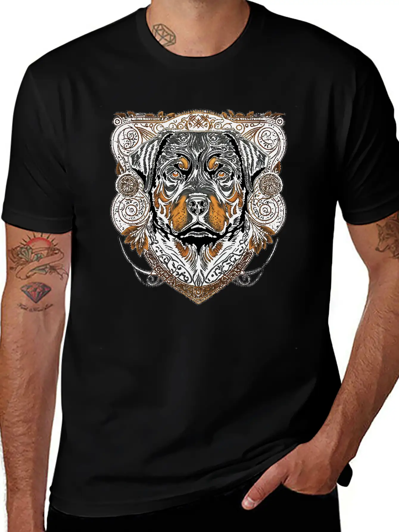 Rottweiler Dog Casual Graphic T-Shirt – Simple And Comfortable Daily Wear
