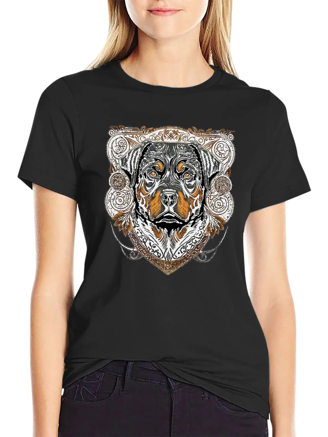 Rottweiler Dog Casual Graphic T-Shirt – Simple And Comfortable Daily Wear