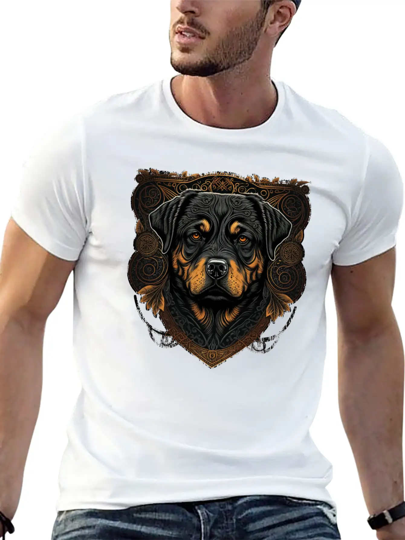 Rottweiler Dog Casual Graphic T-Shirt – Simple And Comfortable Daily Wear