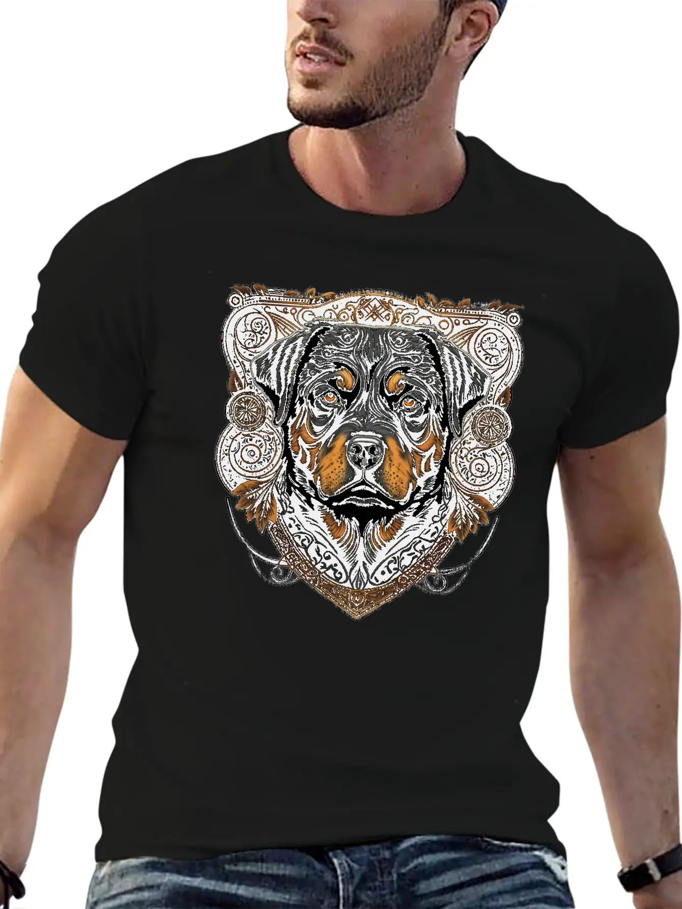 Rottweiler Dog Casual Graphic T-Shirt – Simple And Comfortable Daily Wear