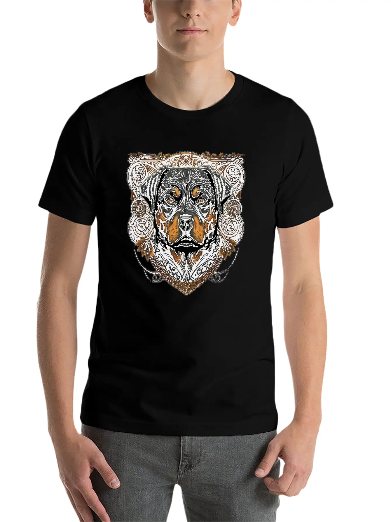 Rottweiler Dog Casual Graphic T-Shirt – Simple And Comfortable Daily Wear