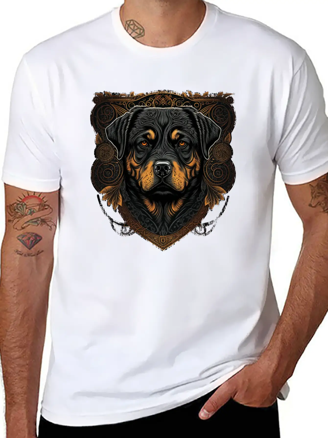 Rottweiler Dog Casual Graphic T-Shirt – Simple And Comfortable Daily Wear