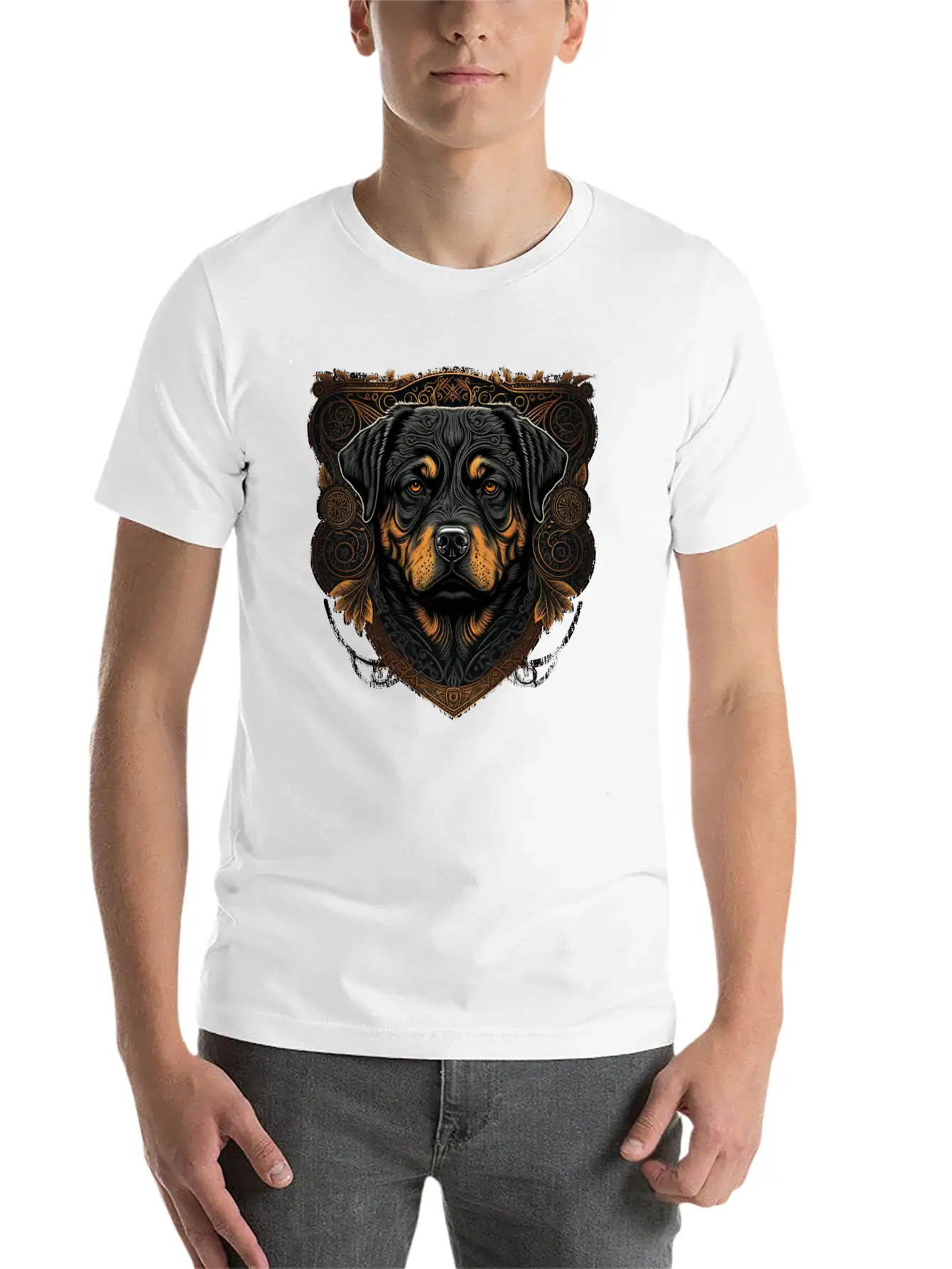 Rottweiler Dog Casual Graphic T-Shirt – Simple And Comfortable Daily Wear