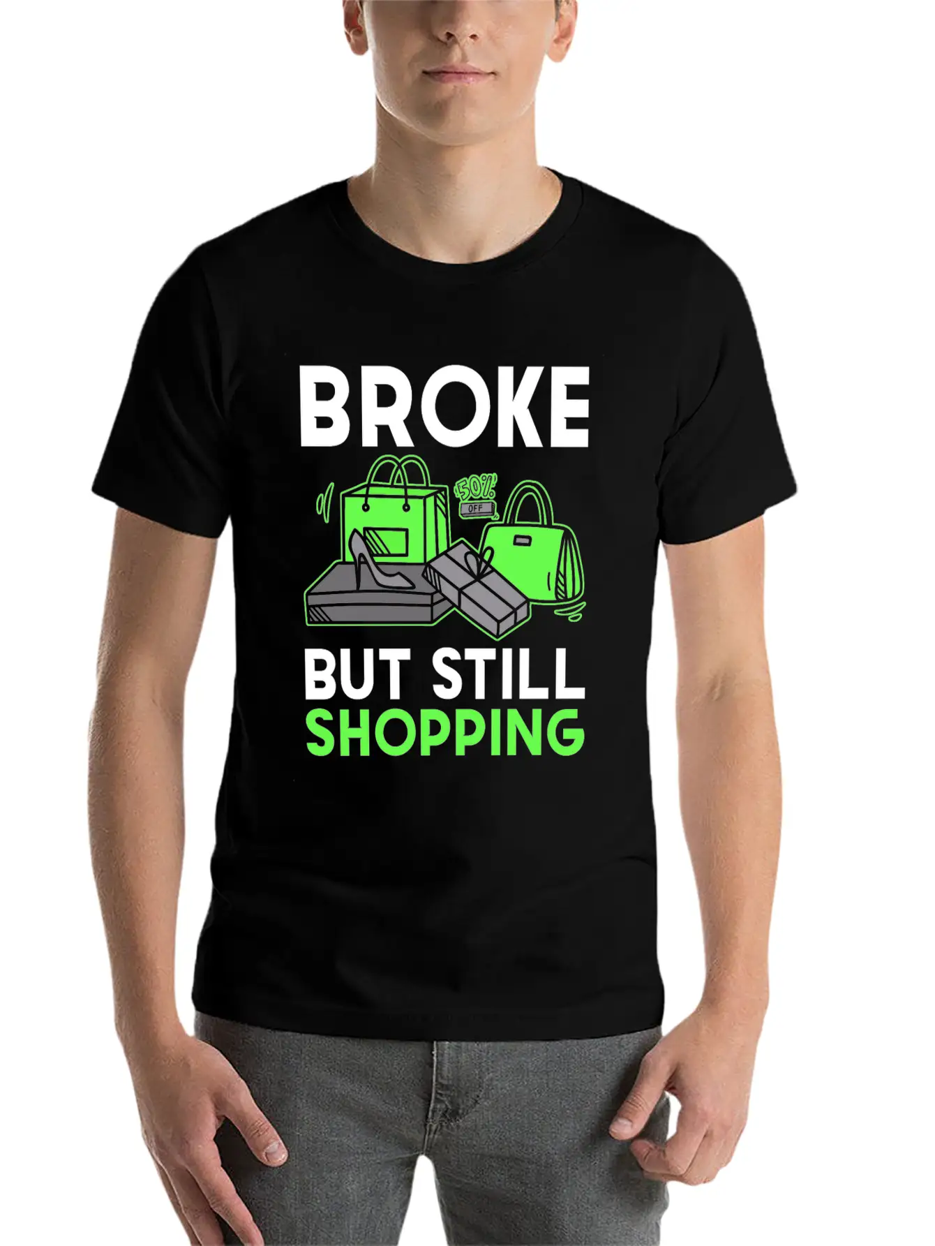 Shopping Unisex Short Sleeve Soft Cotton T-Shirt – Casual Everyday Wear