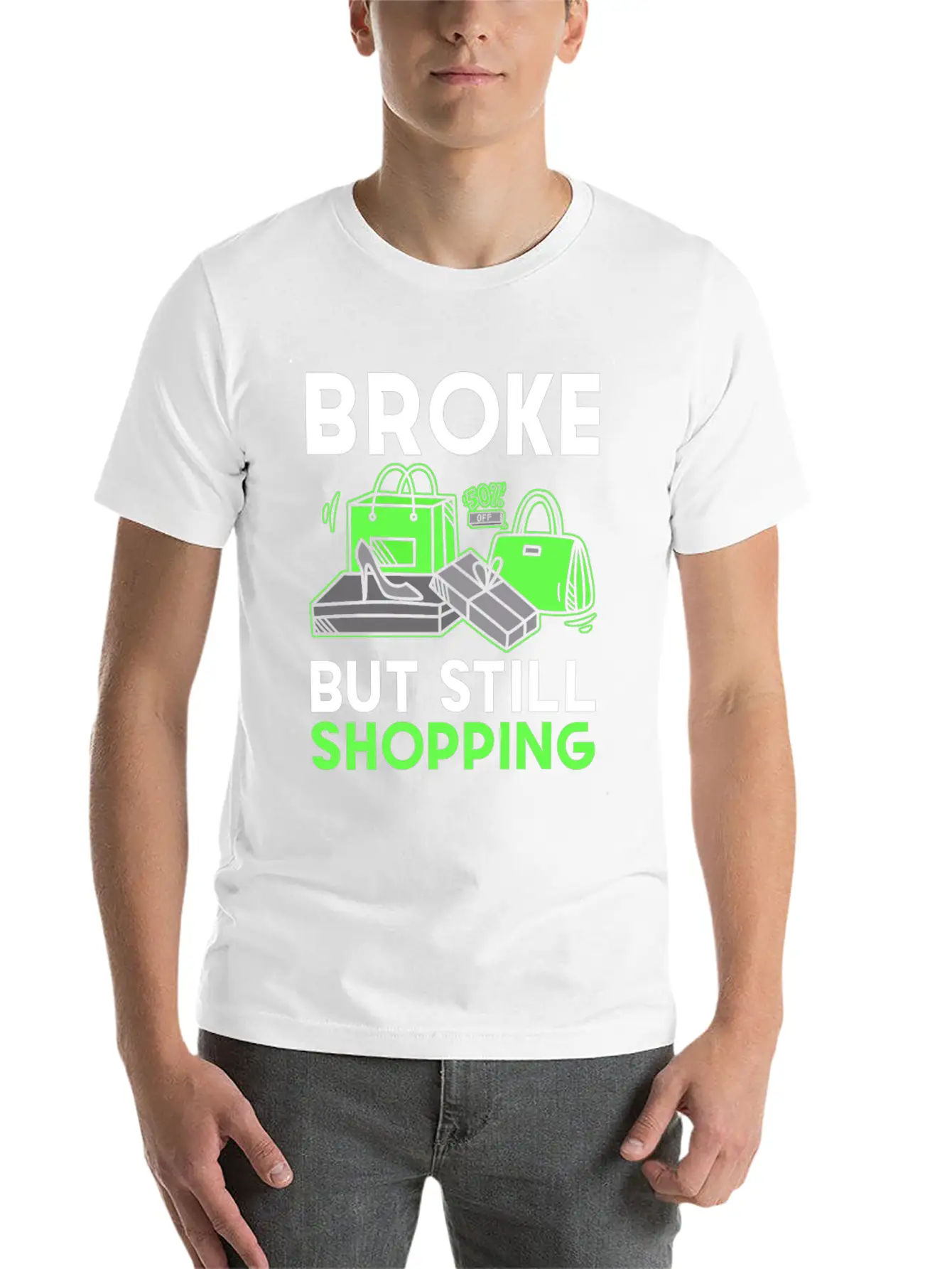 Shopping Unisex Short Sleeve Soft Cotton T-Shirt – Casual Everyday Wear