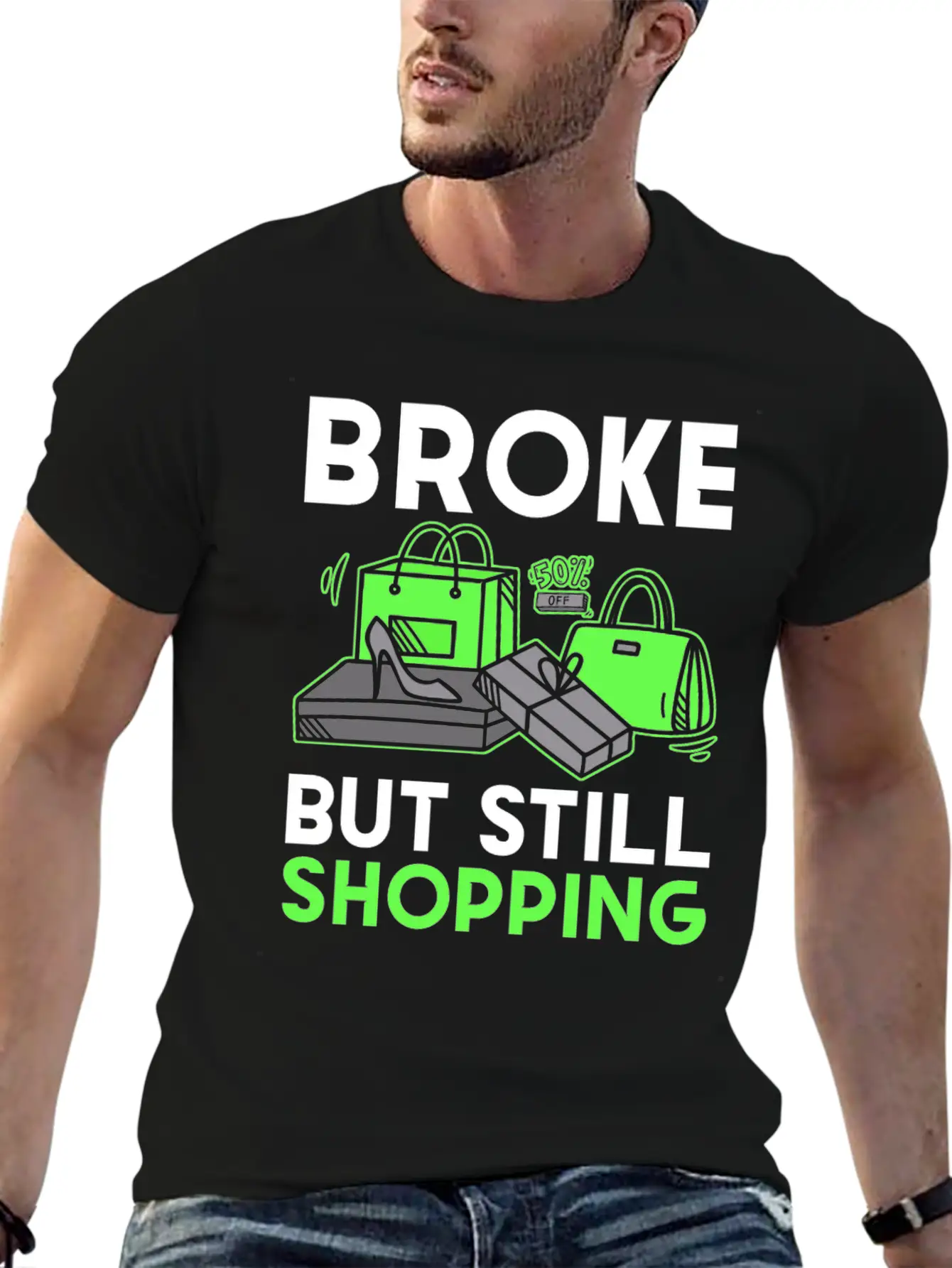 Shopping Unisex Short Sleeve Soft Cotton T-Shirt – Casual Everyday Wear