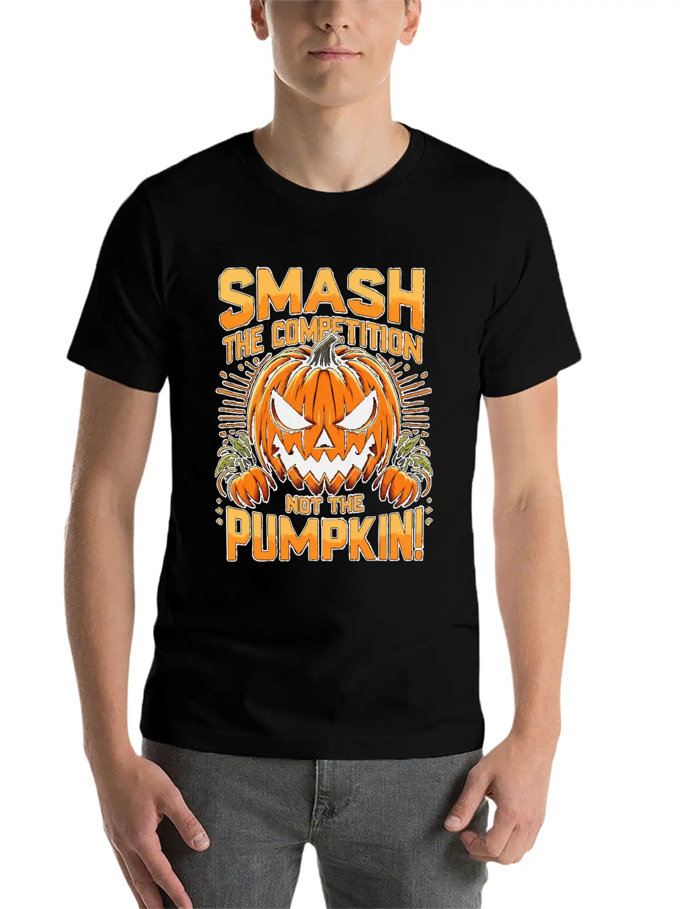 Smash The Competition Not The Pumpkin Classic Cotton Tee – Unisex Comfort For Any Season