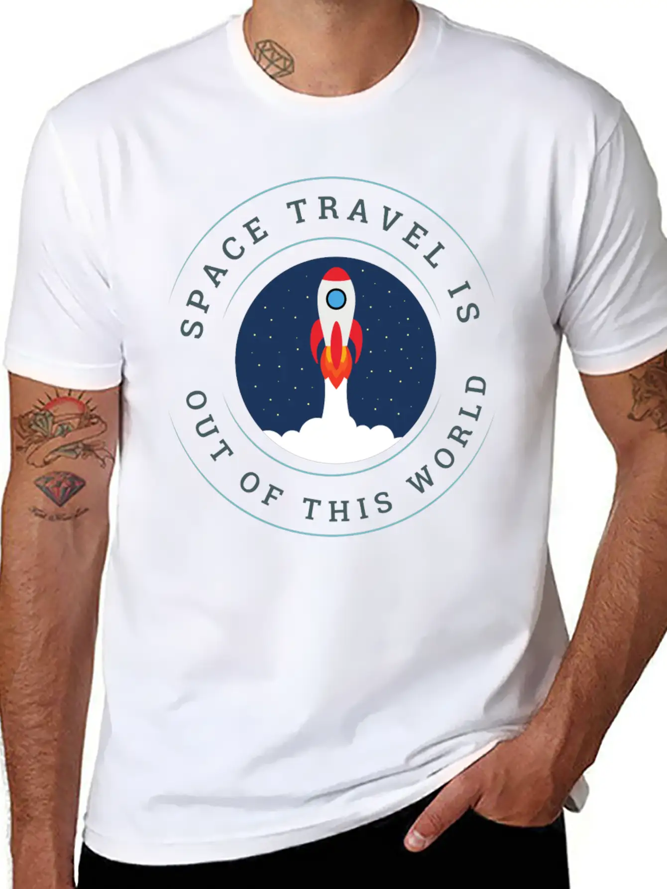 Space Travel Is Out Of This World Sarcasm Casual Graphic T-Shirt – Simple And Comfortable Daily Wear