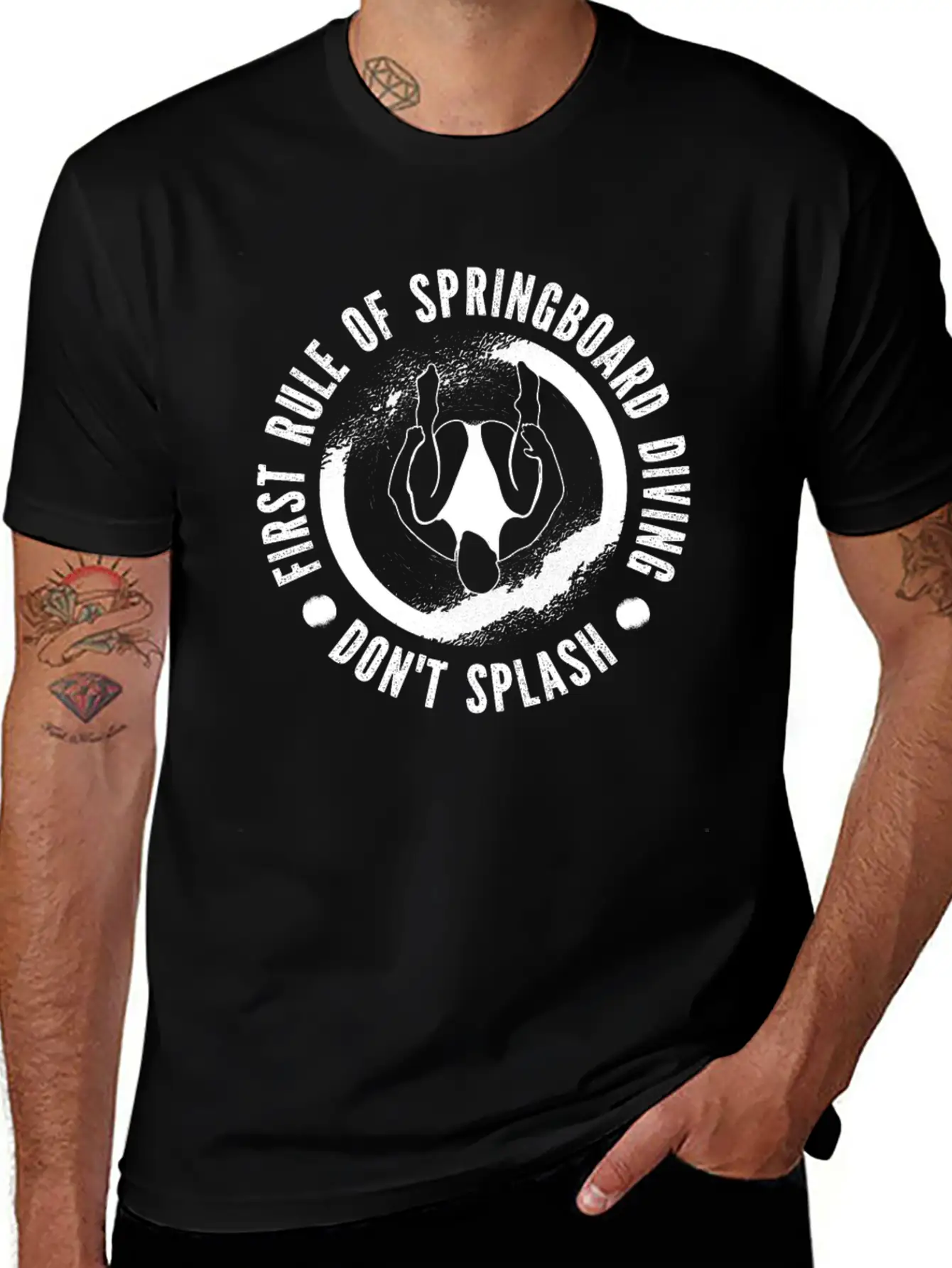 Springboard Diving Splash Casual Graphic T-Shirt – Simple And Comfortable Daily Wear