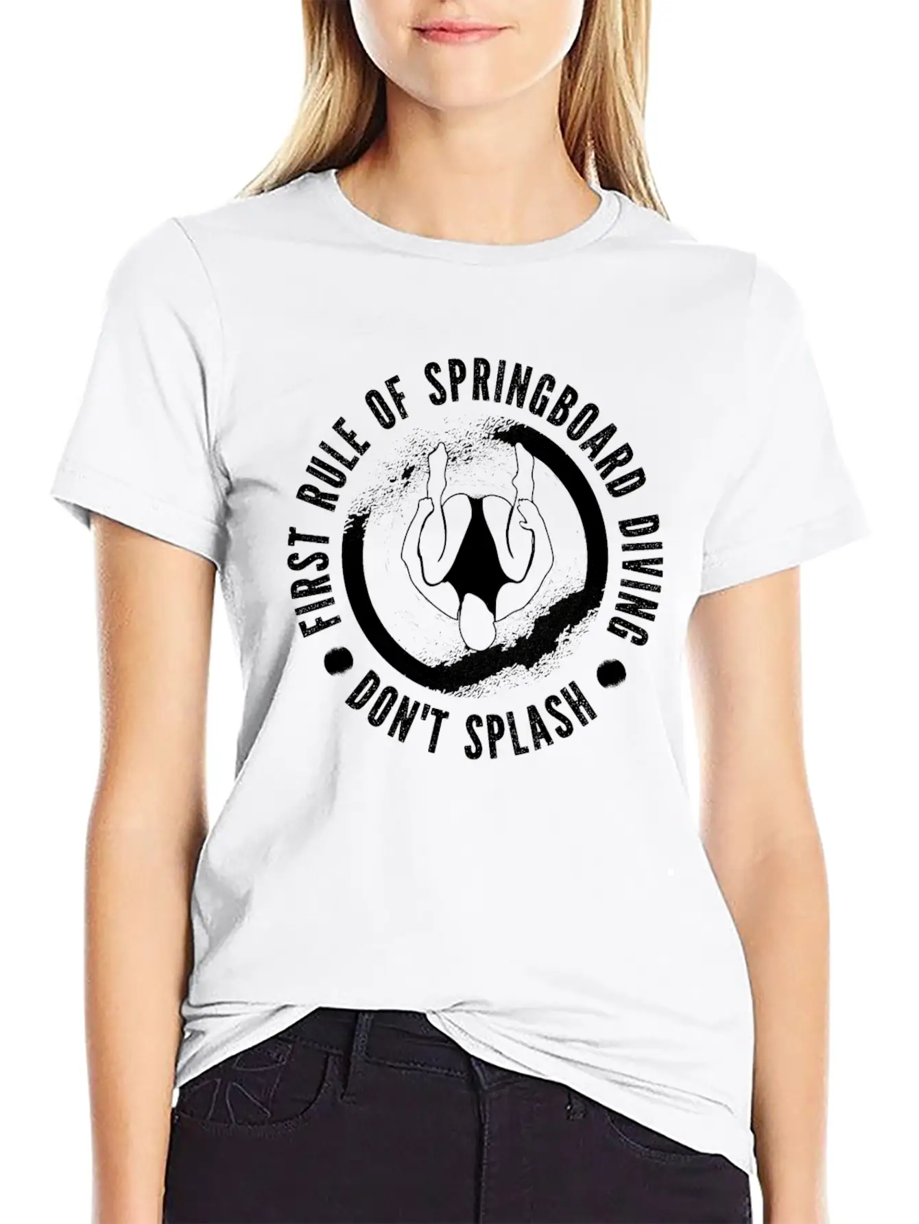 Springboard Diving Splash Casual Graphic T-Shirt – Simple And Comfortable Daily Wear