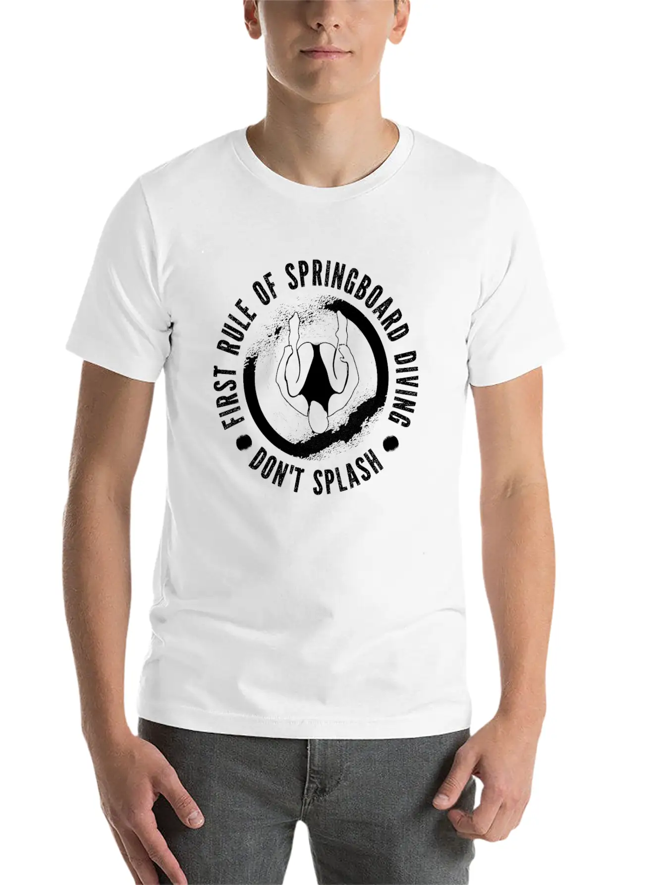 Springboard Diving Splash Casual Graphic T-Shirt – Simple And Comfortable Daily Wear