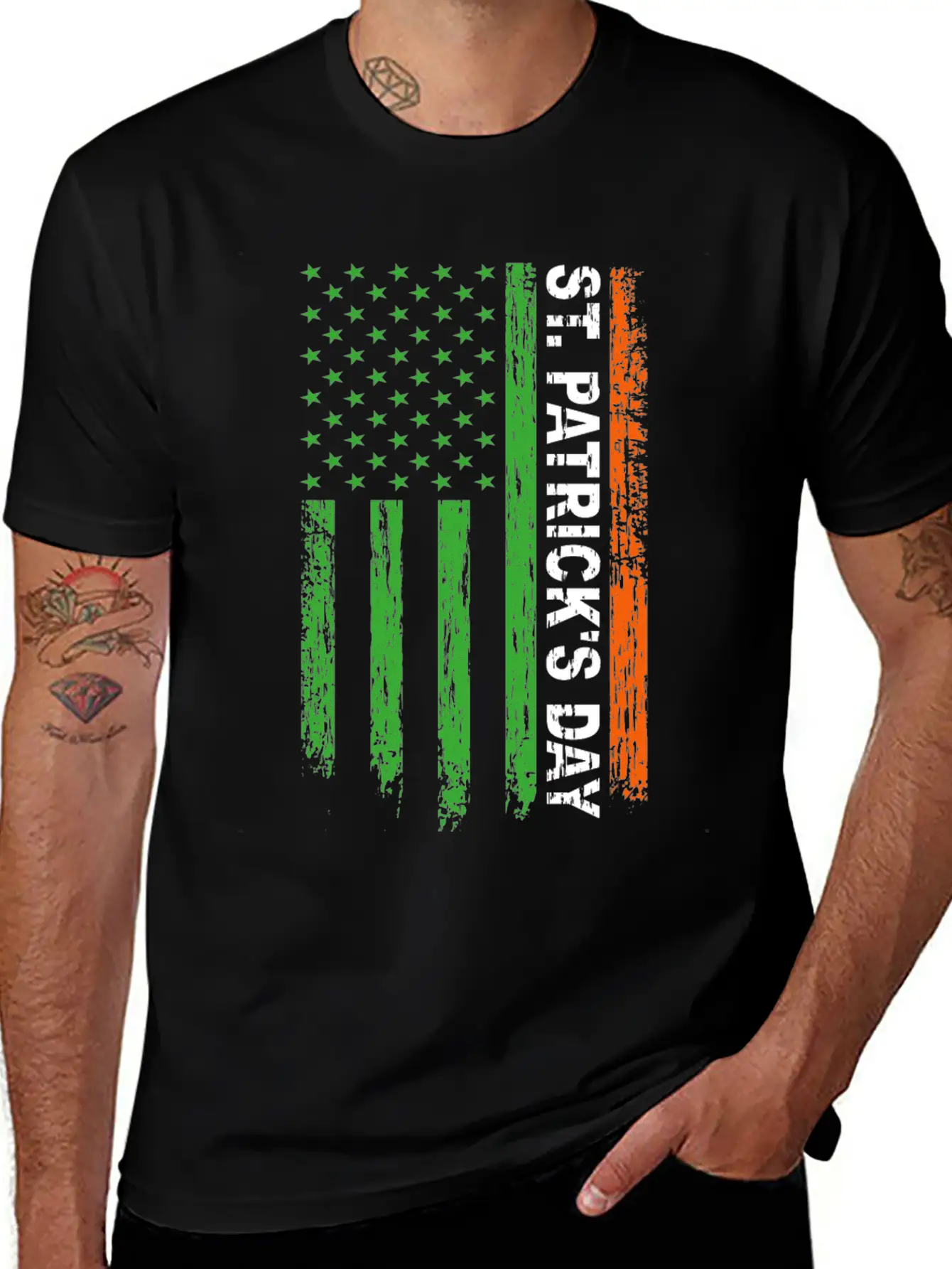 St. Patrick's Day America Flag Classic Cotton Tee – Unisex Comfort For Any Season