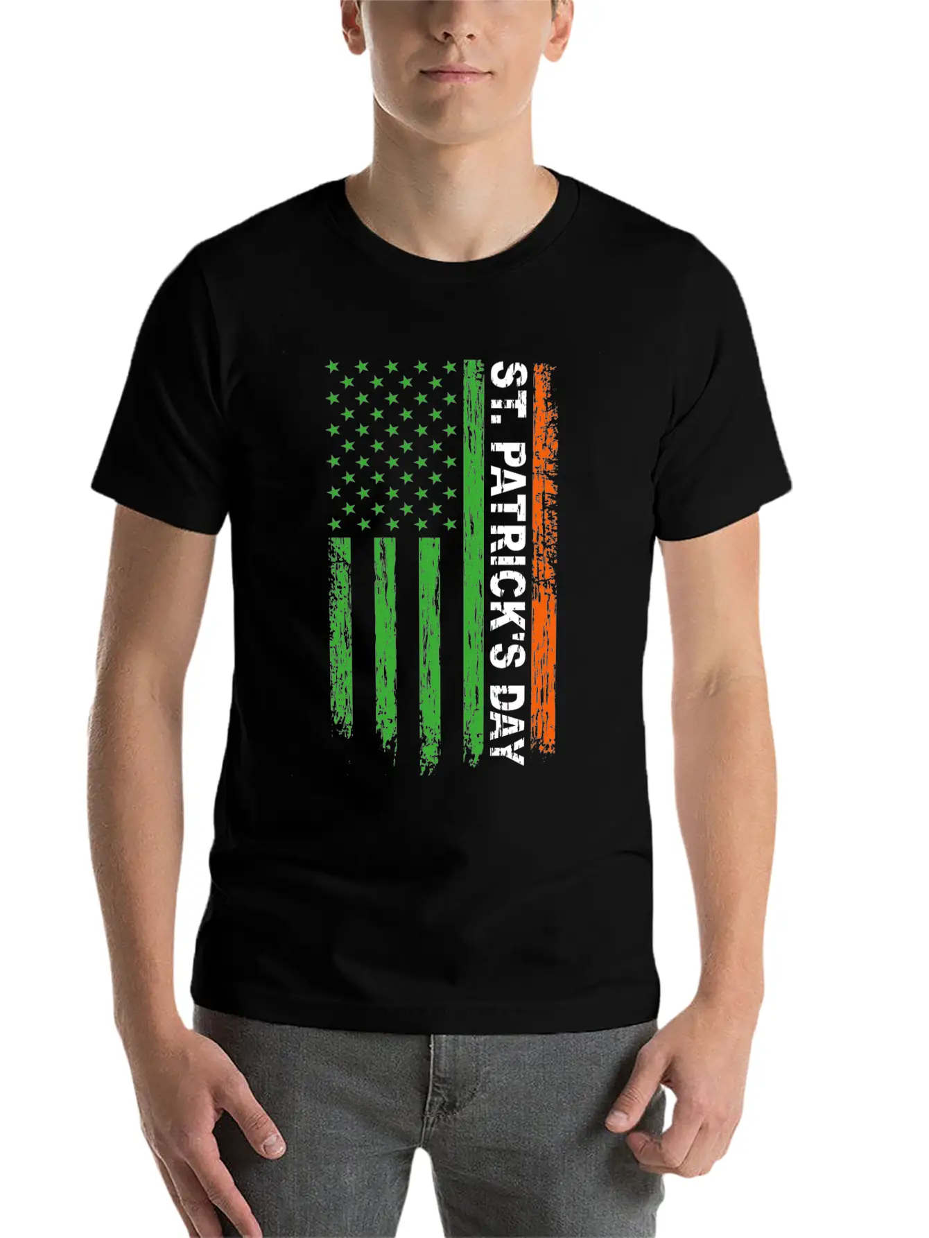 St. Patrick's Day America Flag Classic Cotton Tee – Unisex Comfort For Any Season
