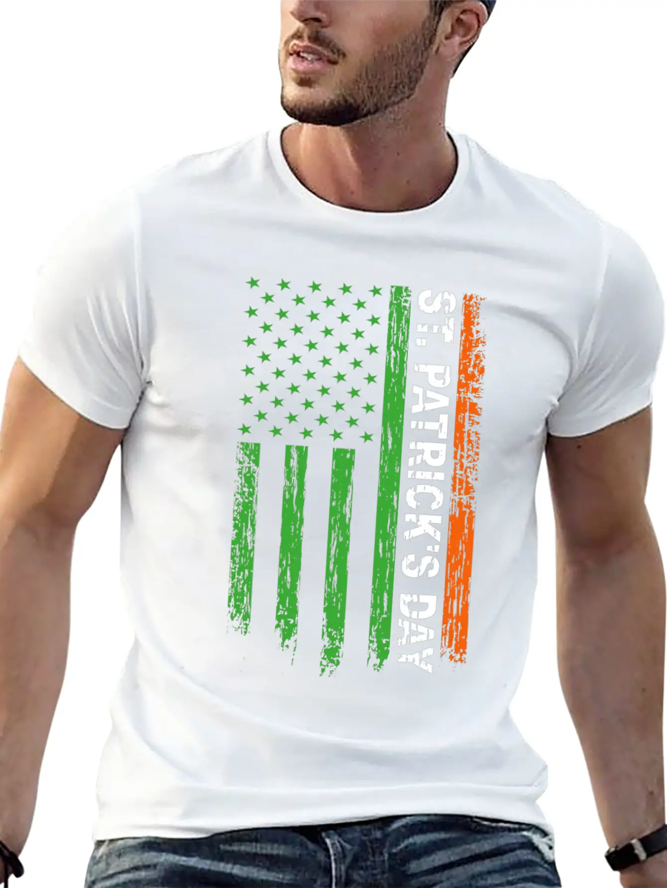 St. Patrick's Day America Flag Classic Cotton Tee – Unisex Comfort For Any Season
