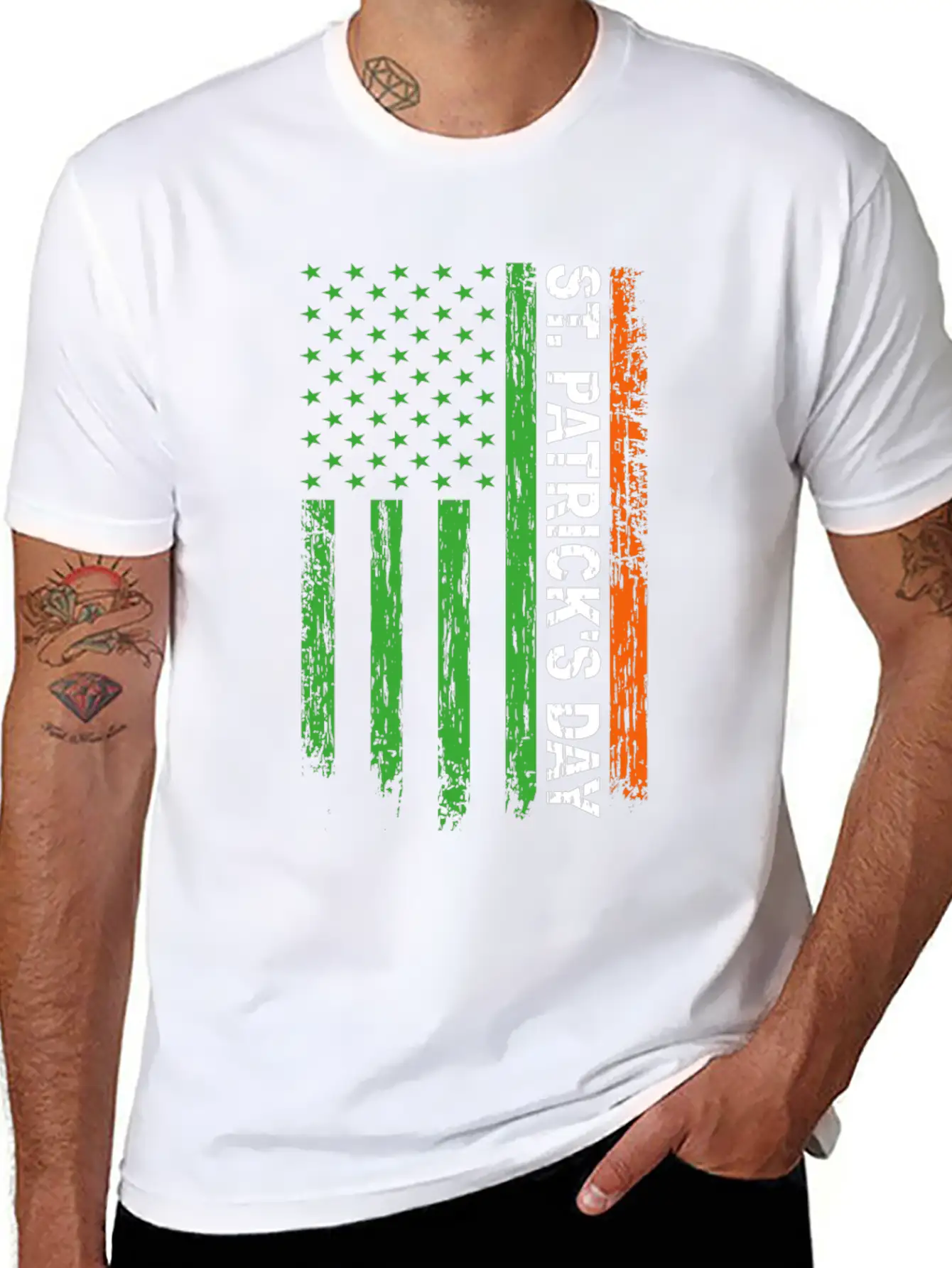 St. Patrick's Day America Flag Classic Cotton Tee – Unisex Comfort For Any Season