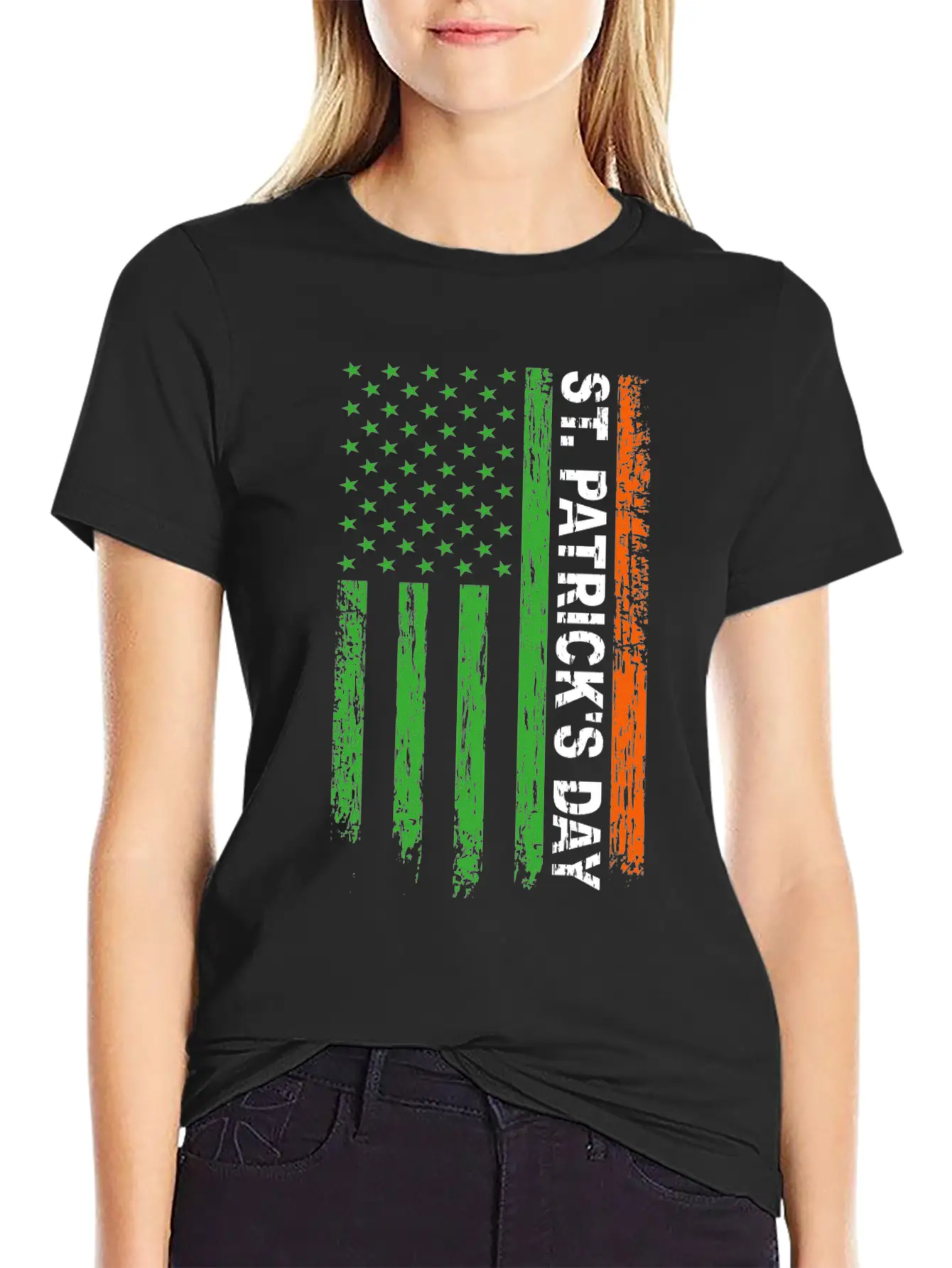 St. Patrick's Day America Flag Classic Cotton Tee – Unisex Comfort For Any Season
