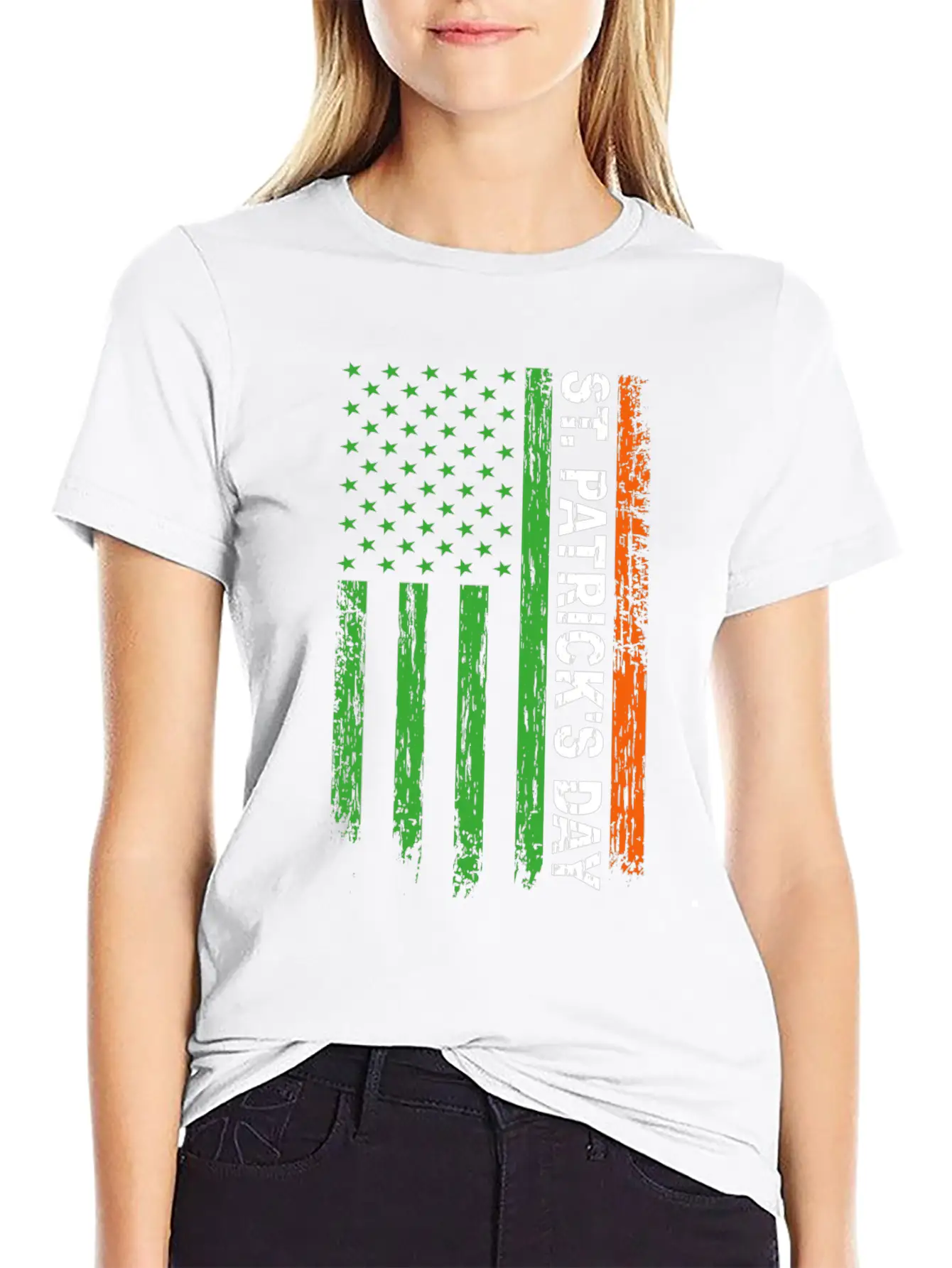 St. Patrick's Day America Flag Classic Cotton Tee – Unisex Comfort For Any Season