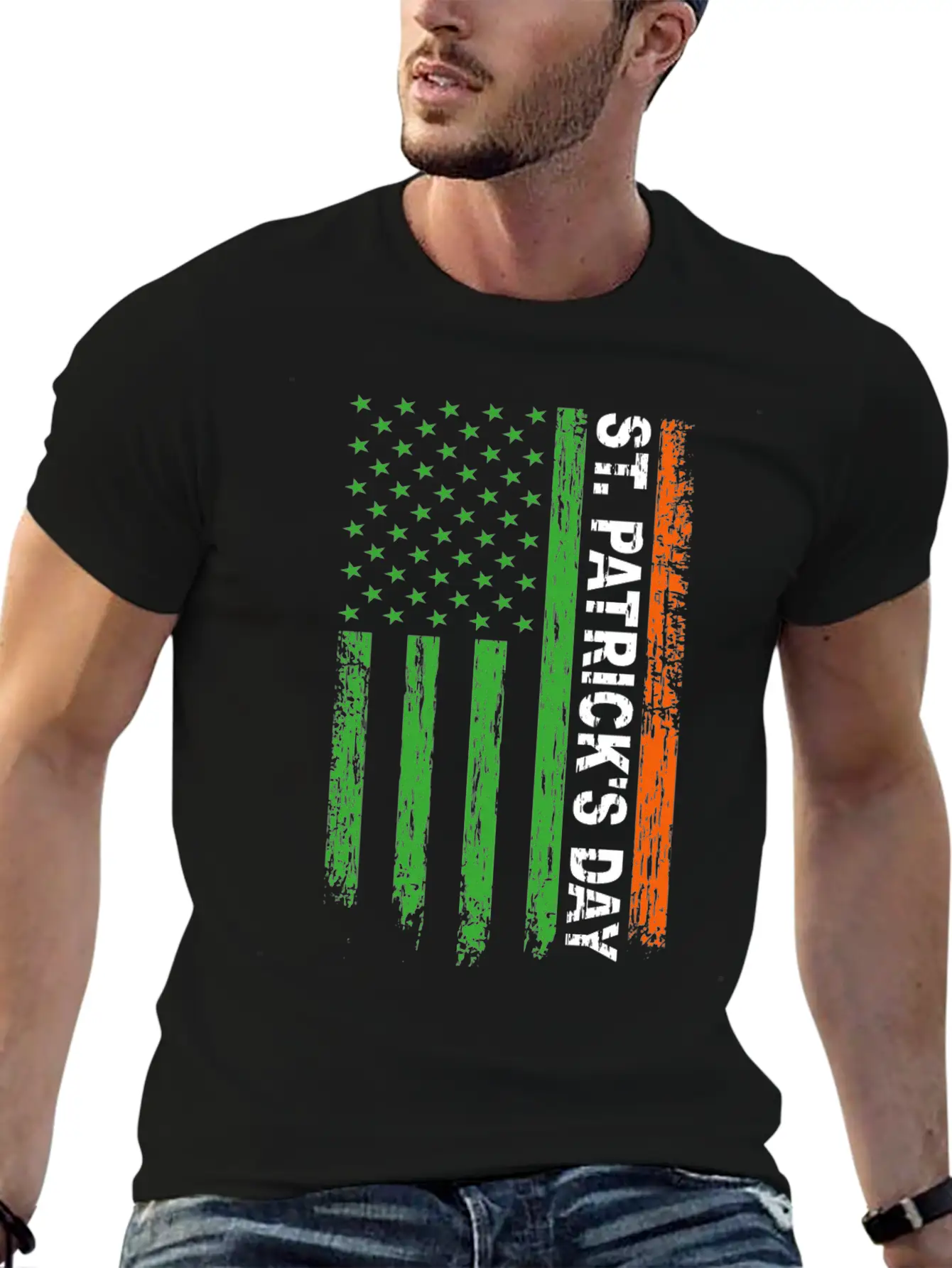St. Patrick's Day America Flag Classic Cotton Tee – Unisex Comfort For Any Season