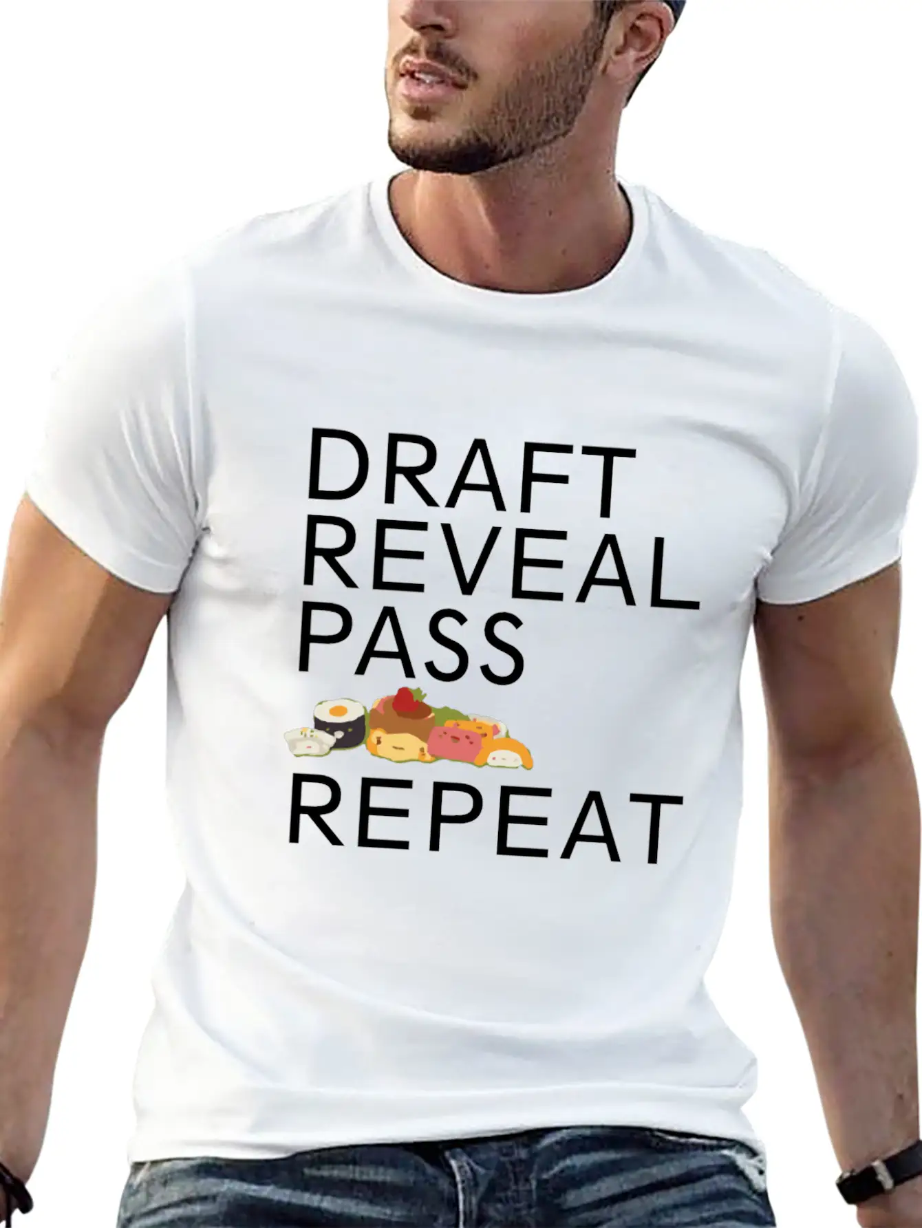 Sushi Go Repeat Board Game Clothing Tabletop Gamin Casual Graphic T-Shirt – Simple And Comfortable Daily Wear