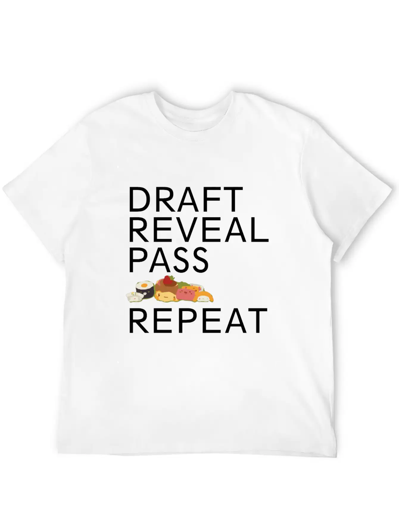 Sushi Go Repeat Board Game Clothing Tabletop Gamin Casual Graphic T-Shirt – Simple And Comfortable Daily Wear